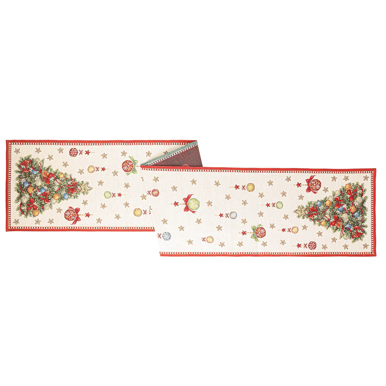 Runner Natalizio Mabel Bianco con Albero di Natale 183x33 - addobbi casa