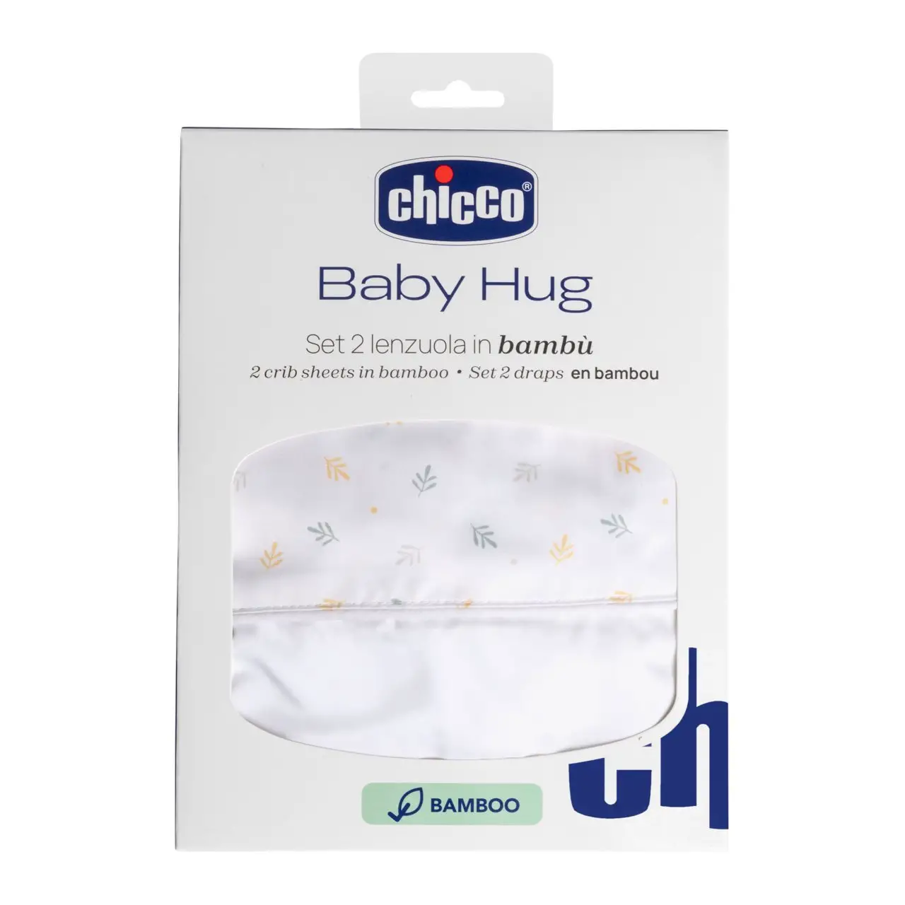 Set Lenzuola Inferiore e Superiore in Bambù per Baby Hug Foliace - lenzuolini