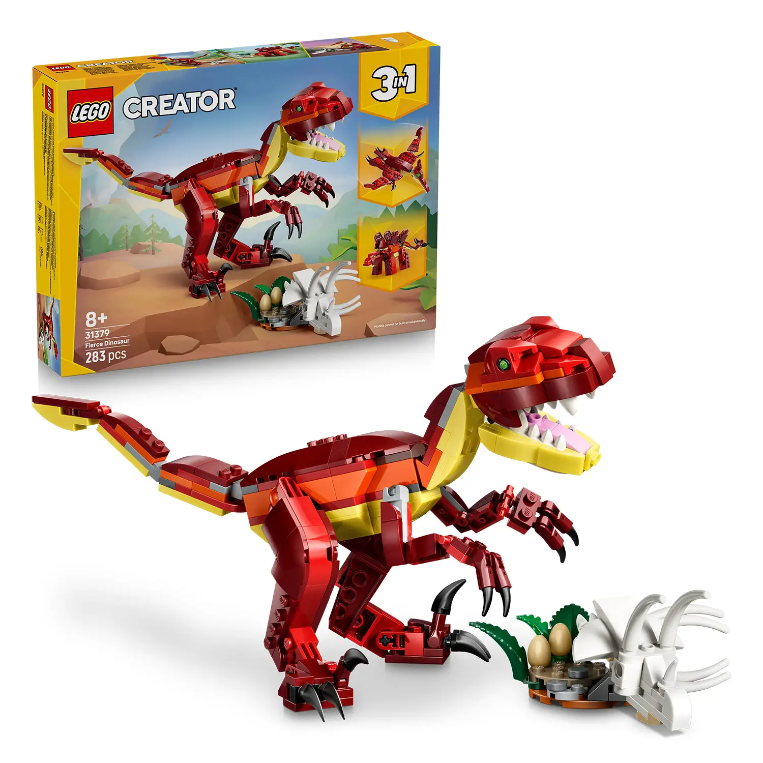 LEGO Creator 31379 Feroce Dinosauro 3 in 1 Velociraptor, Stegosauro o Pterosauro 8+ - lego
