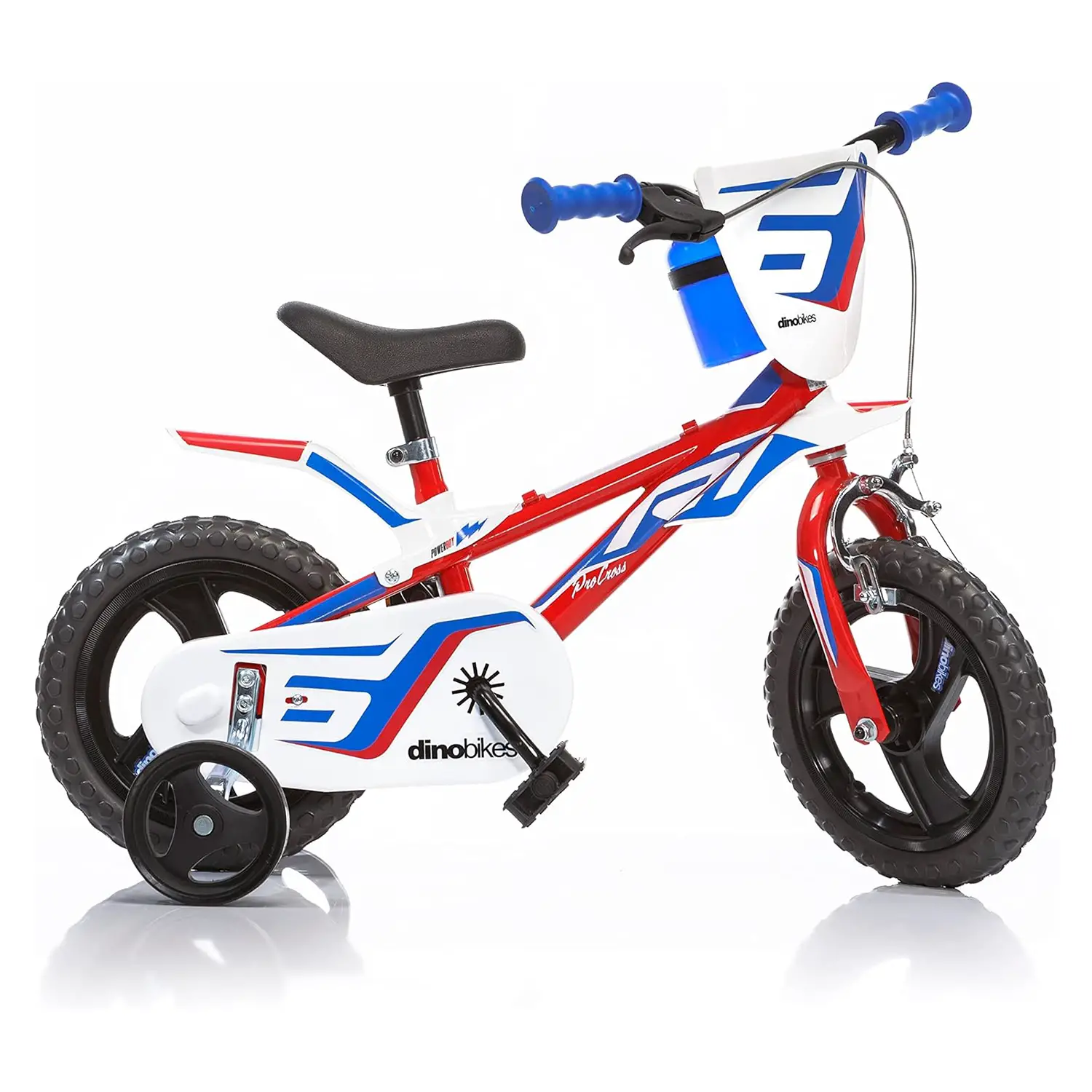 Bicicletta Bambino 3-5 Anni Bianco - Rosso - Blu Con Rotelline Stabilizzatrici 12 Pollici - biciclette bambini