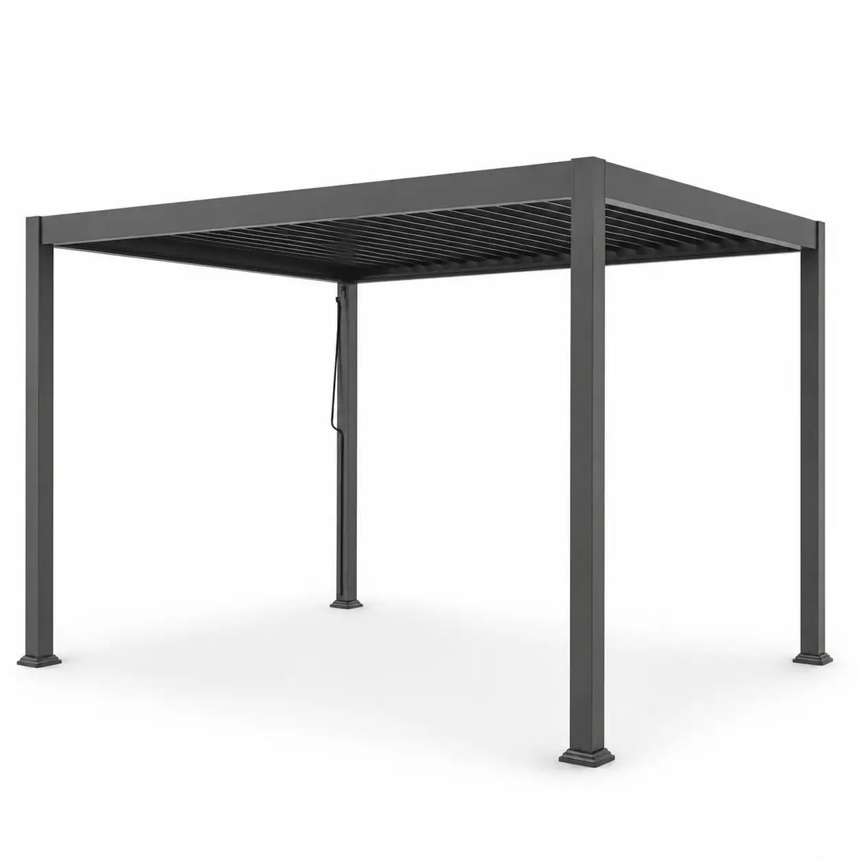 Pergola Bioclimatica, Gazebo 3x3,8 Metri con Lamelle Orientabili, Acciaio e Alluminio, Antracite - gazebi in ferro
