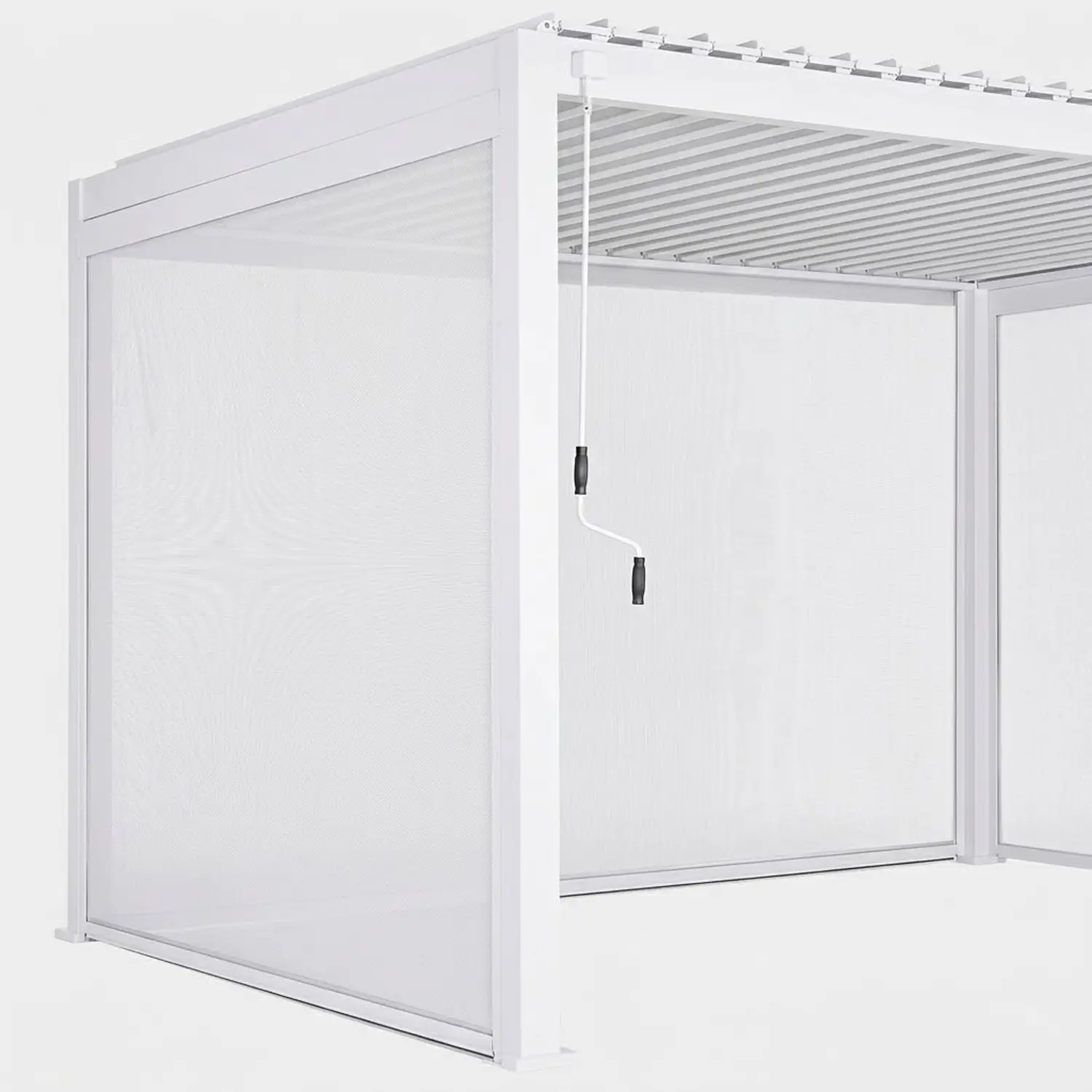 Tenda Oscurante Laterale in Textilene a Rullo da 2,8 Metri per Pergola Bioclimatica, Bianco - gazebi in ferro