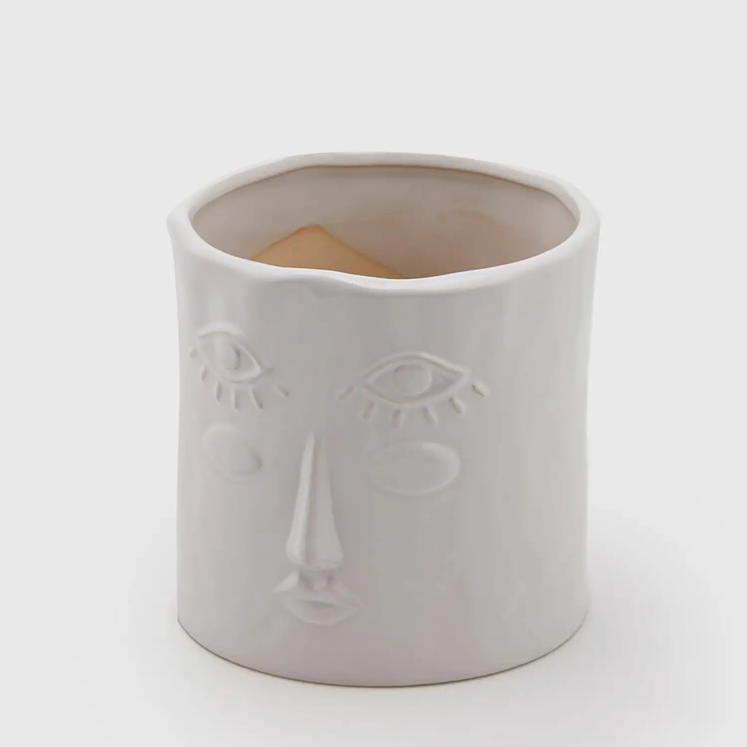 Vaso Decorativo Faccia Con Occhi E Guance In Ceramica - oggetti decorativi