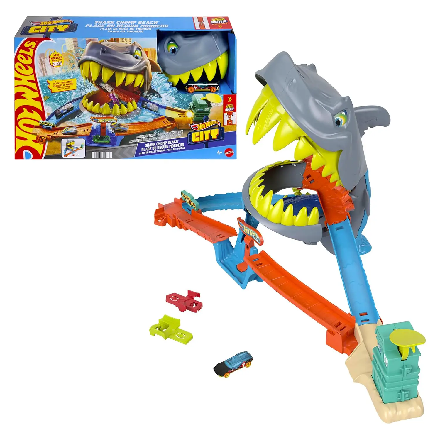 Hot Wheels Pista Squalo - Scontri In Spiaggia - play set