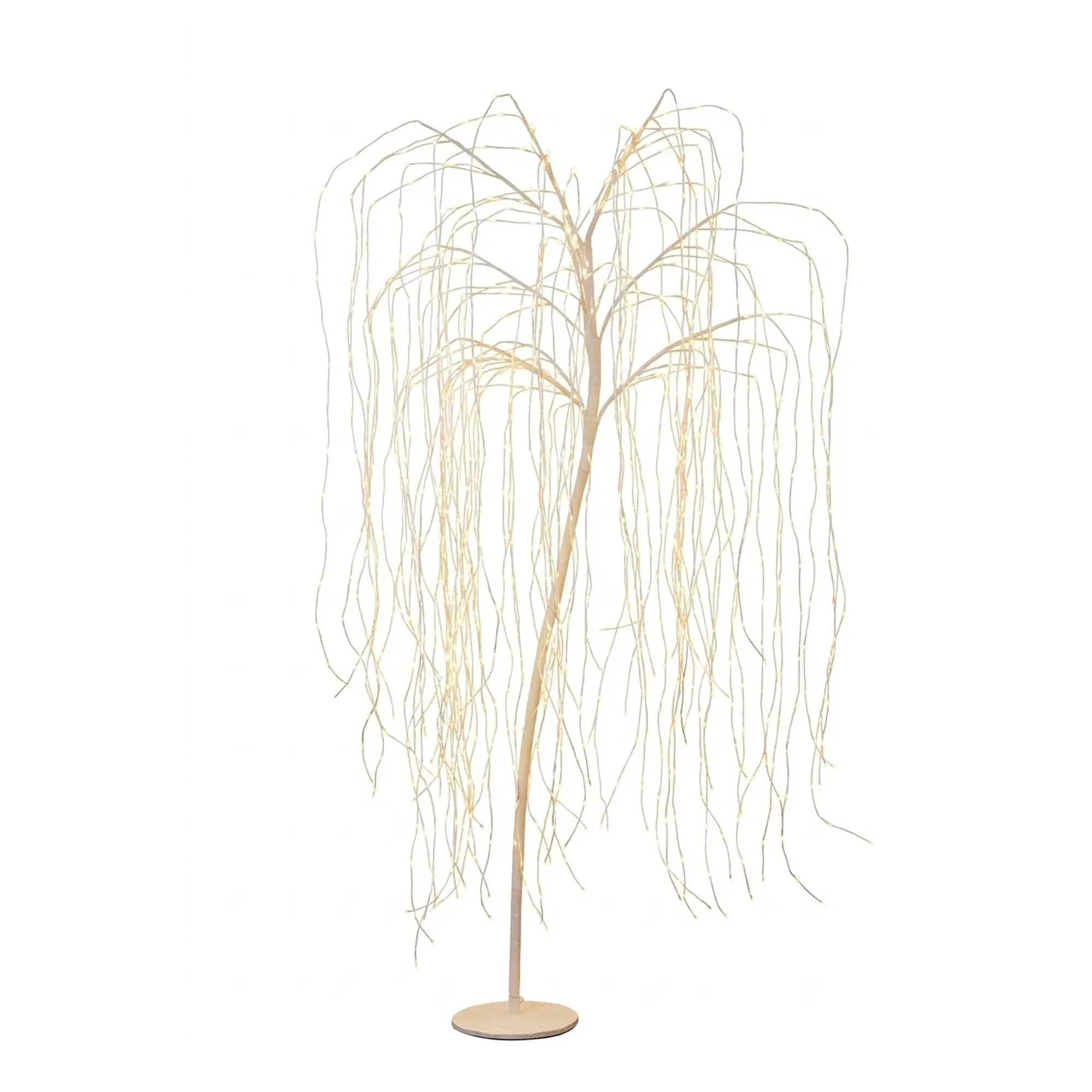 Albero Luminoso Salice Piangente 768 Led, Altezza 180 cm, Finitura Oro per Interni ed Esterni - alberi led di design