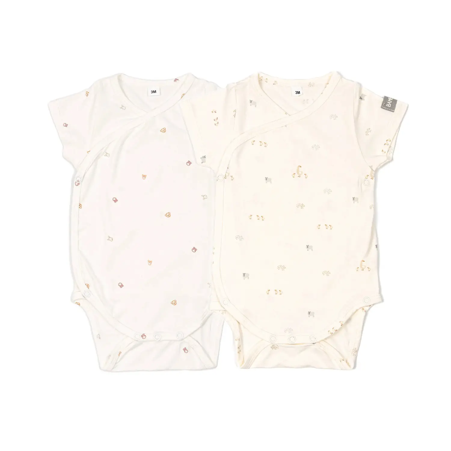 Body Maniche Corte Print Animals Mix - Taglia 18-24 Mesi- 2 Pezzi Rosa e Bianco - intimo neonato