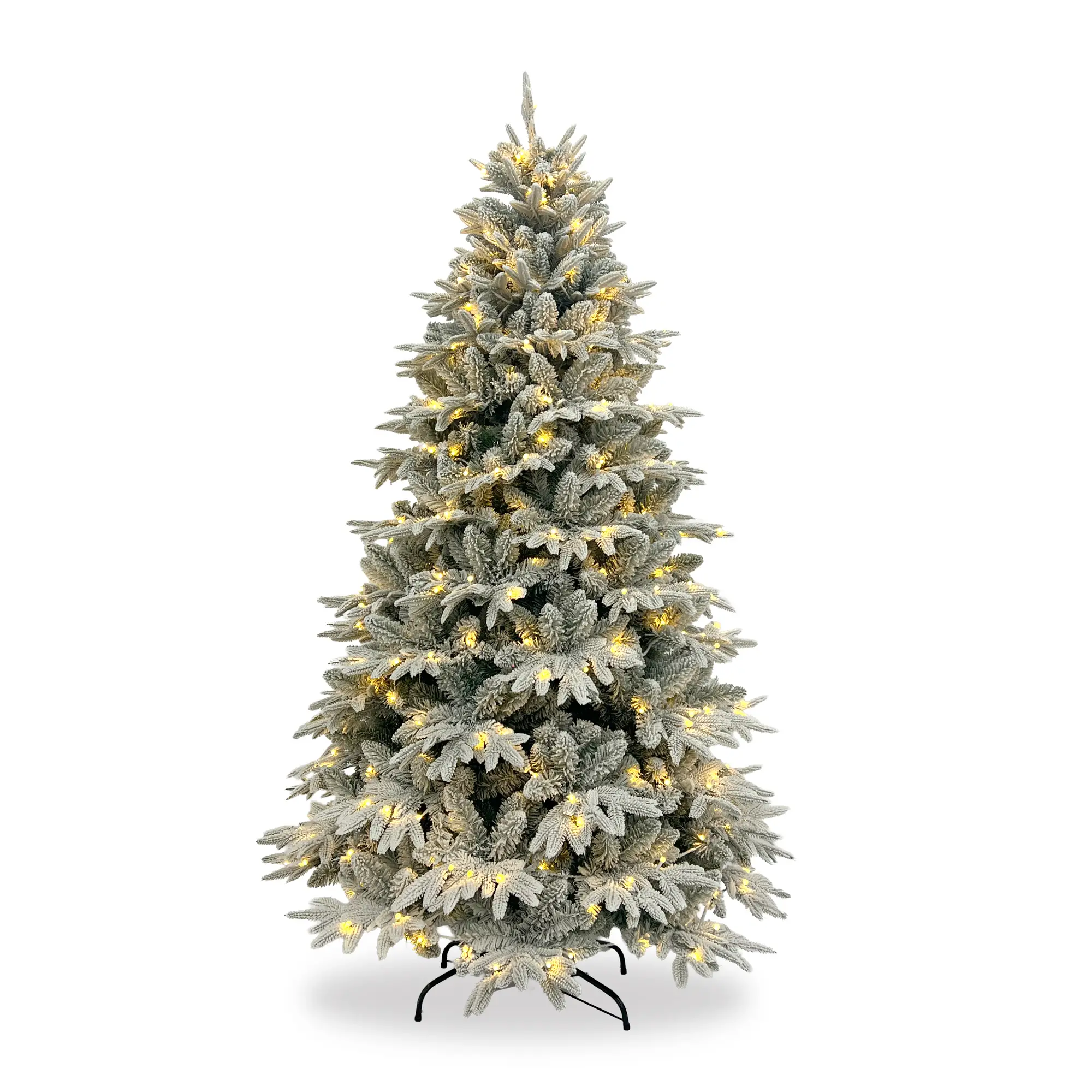 Albero di Natale Luminoso Nevira Innevato, 1205 Rami Apertura a Ombrello, 420 Led, Altezza 210 cm - alberi