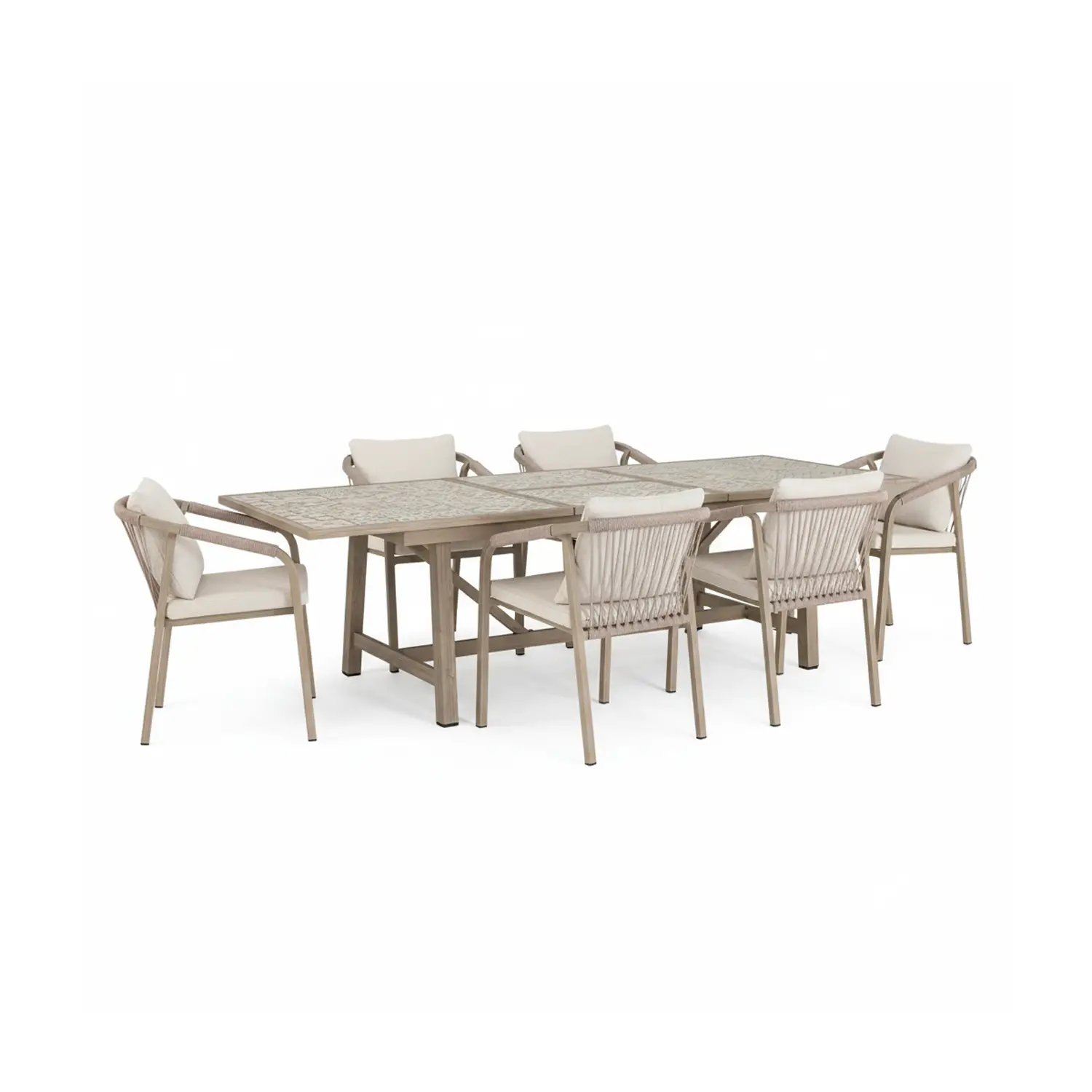 Set Tavolo Kalimera Timber Allungabile + 6 Poltrone Bizzotto - tavoli, sedie e poltroncine