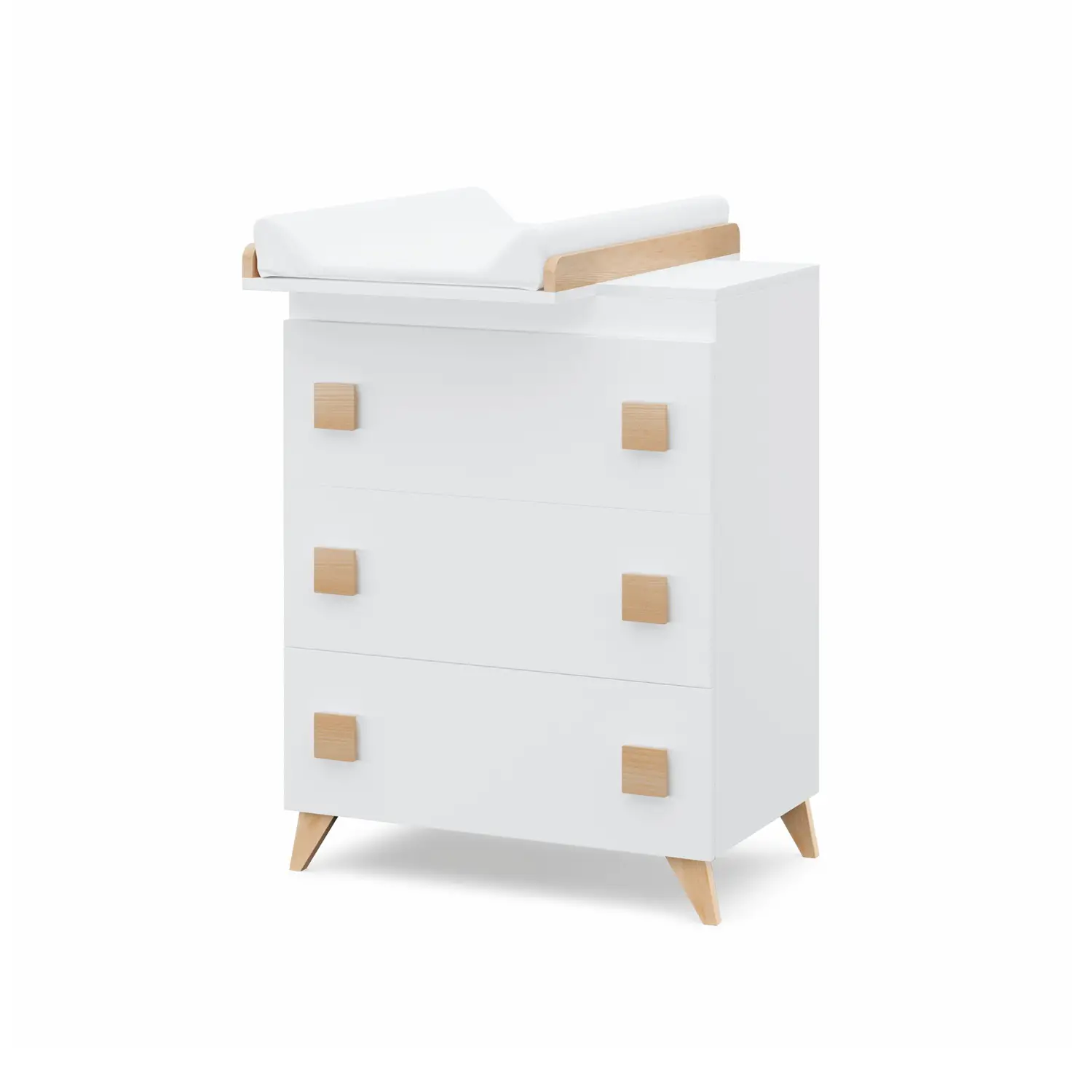Mobiletto Fasciatoio Forever Bianco-Naturale Con Prolunga di Erbesi - Zona cambio e bagno