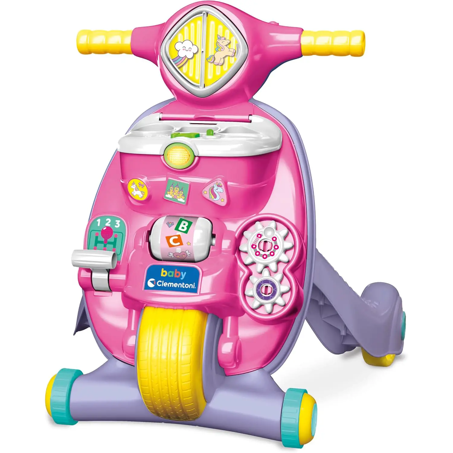 Clementoni Valentina Unicorno Scooterina Cavalcabile 2 in 1, Primi Passi 9 Mesi - Primi movimenti