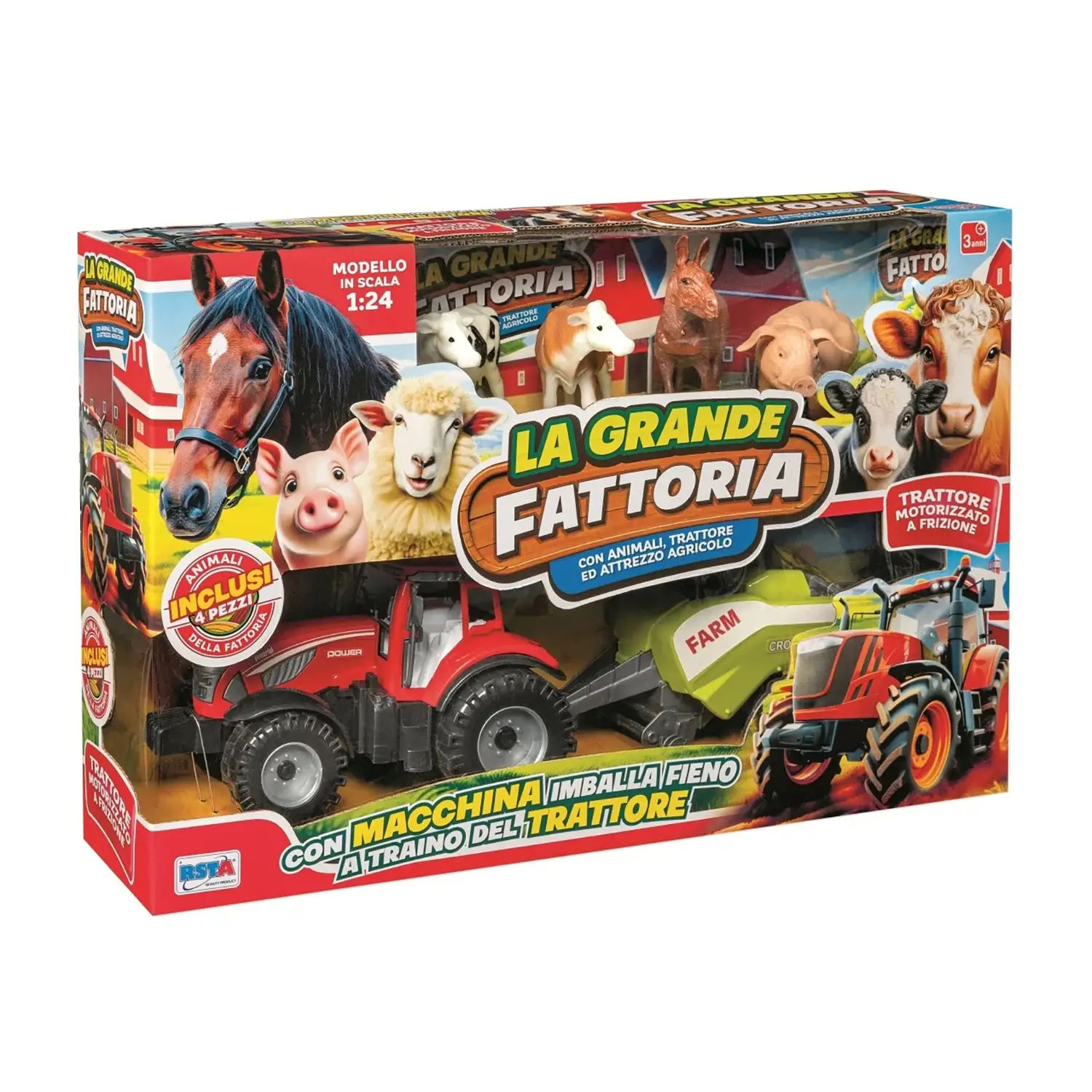 Playset La Grande Fattoria Con Trattore Frizione - Animali