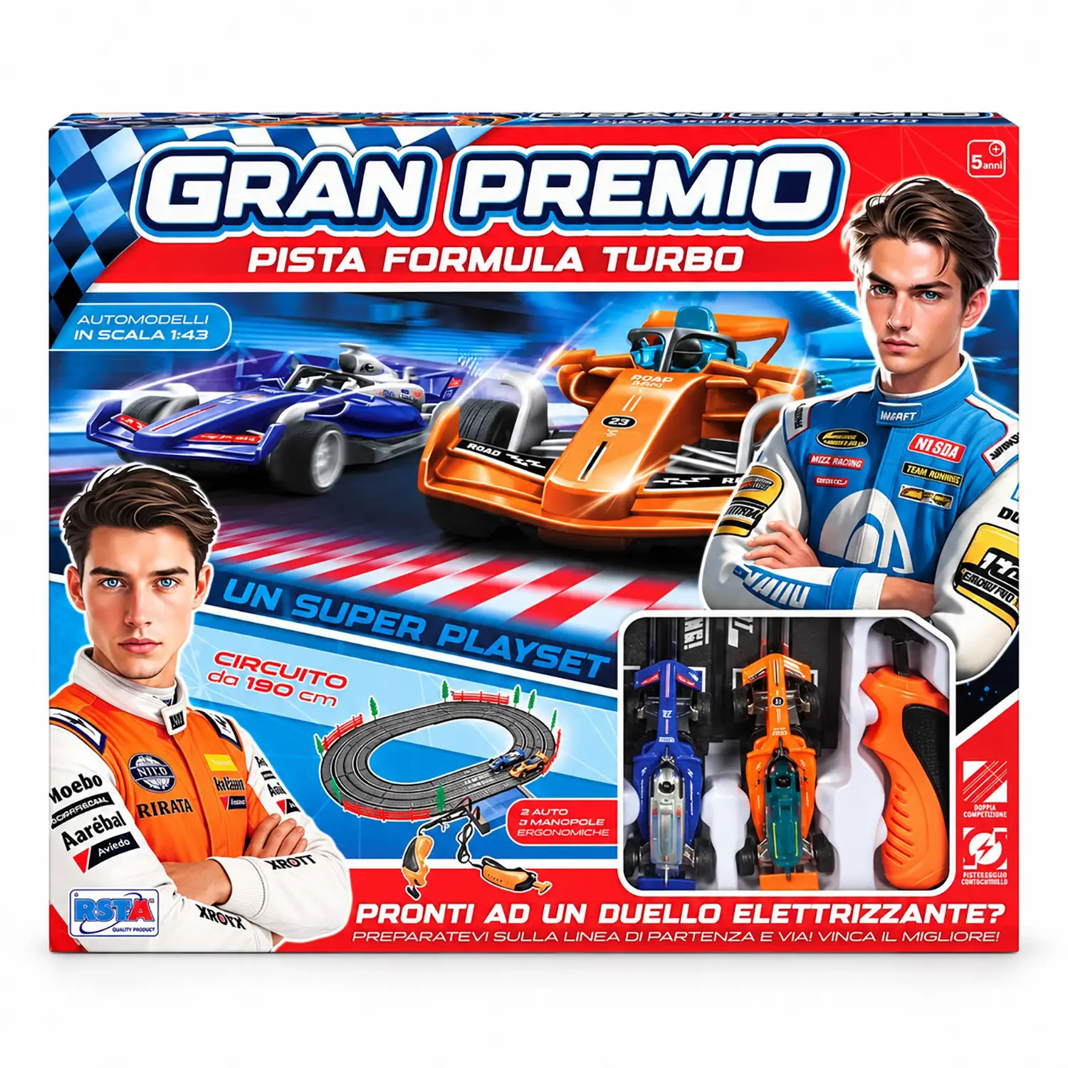 Pista Gran Premio Formula Turbo con 2 Auto RSTOYS - Veicoli, garage e piste