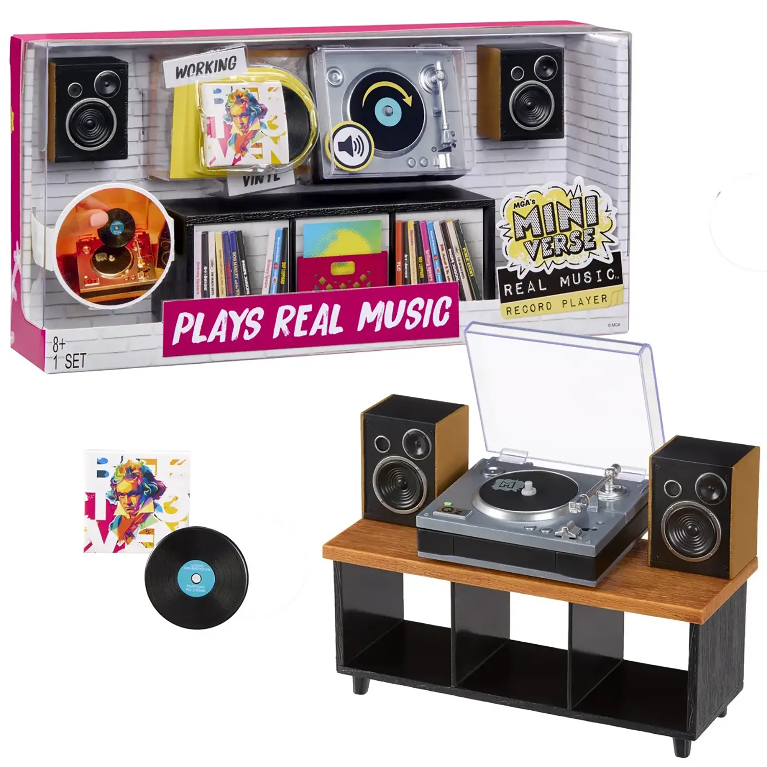 Mga's Miniverse Real Music Record Player - Giradischi Funzionante - collezionabili bambina