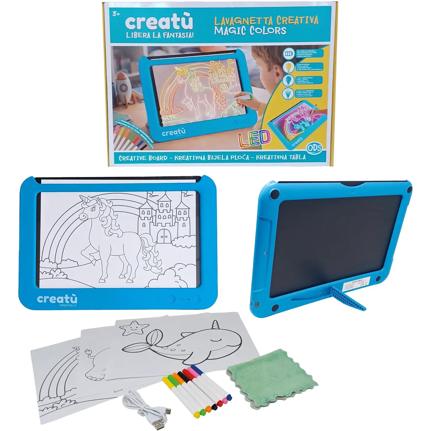 Creatù Lavagnetta Magica Creativa a LED per Disegnare - creatività