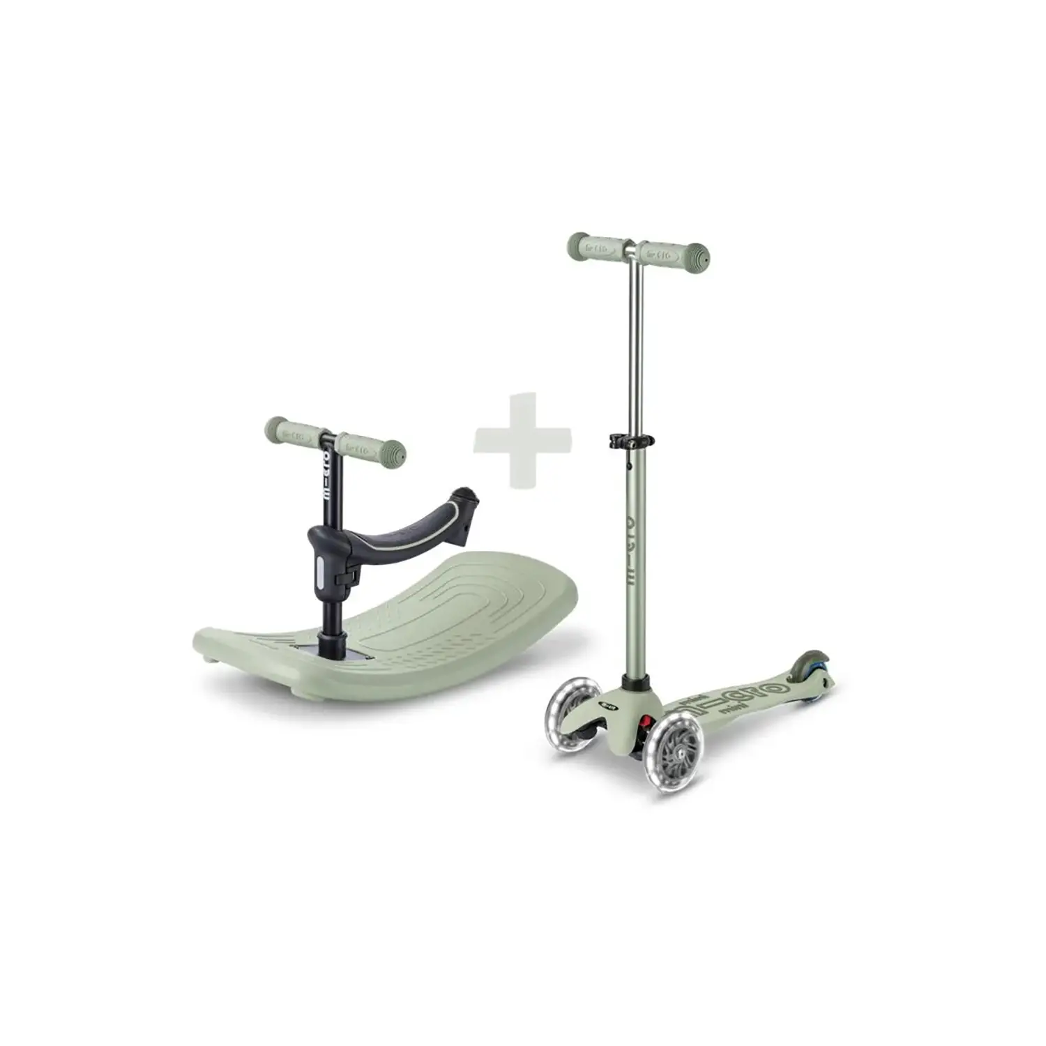 Monopattino E Dondolo Mini Micro Deluxe Led Verde - monopattini