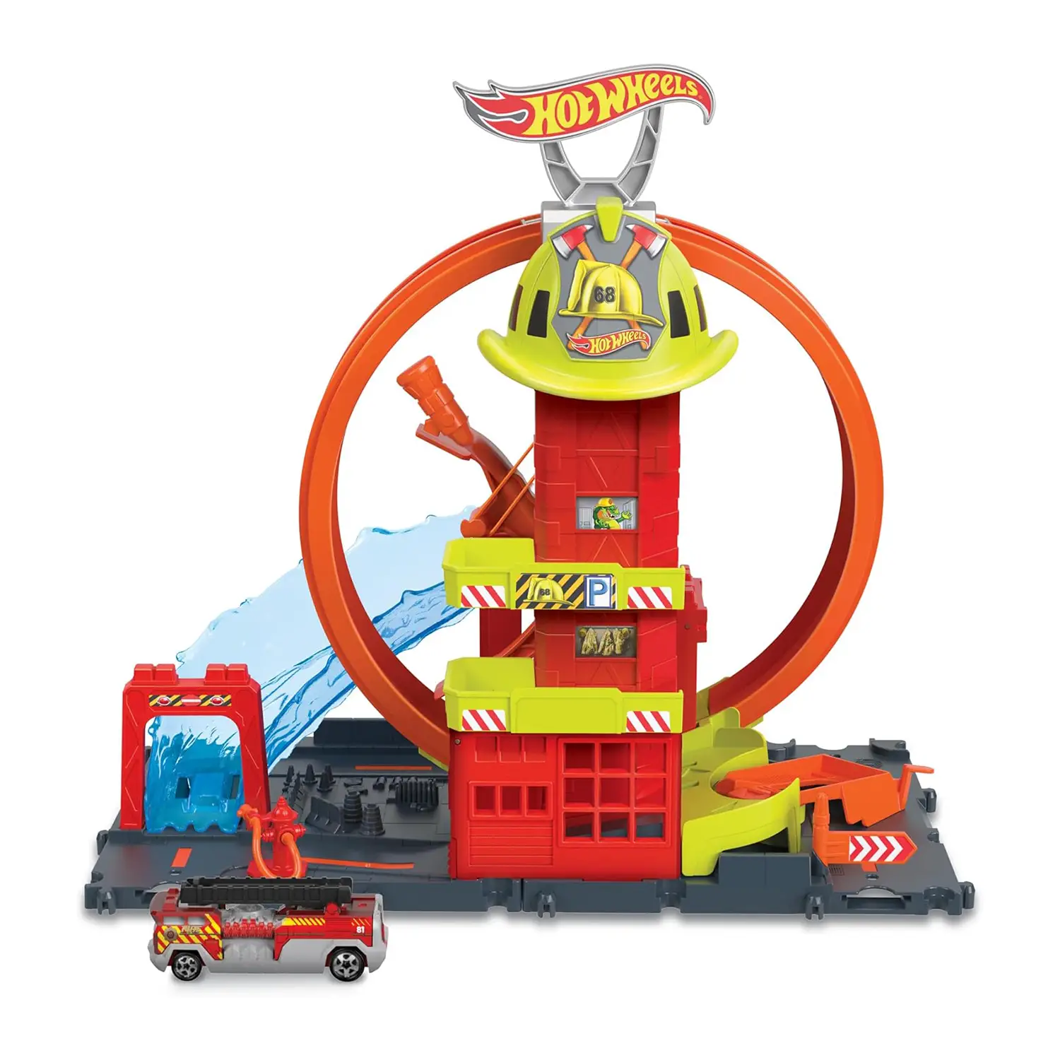 Hot Wheels City Super Loop Fire Station - Veicoli, garage e piste