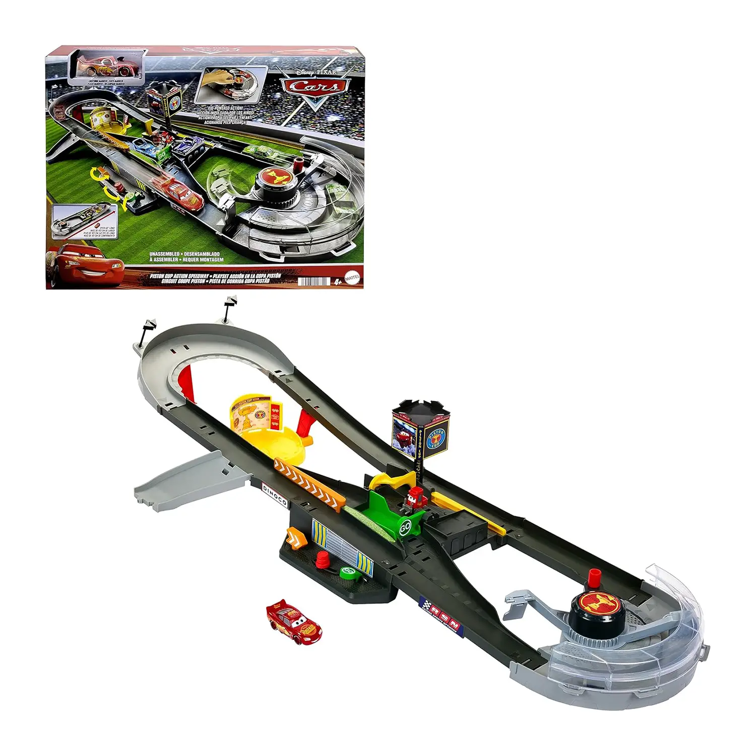 Cars Piston Cup Action Speedway Playset Pista Interattiva - Veicoli, garage e piste