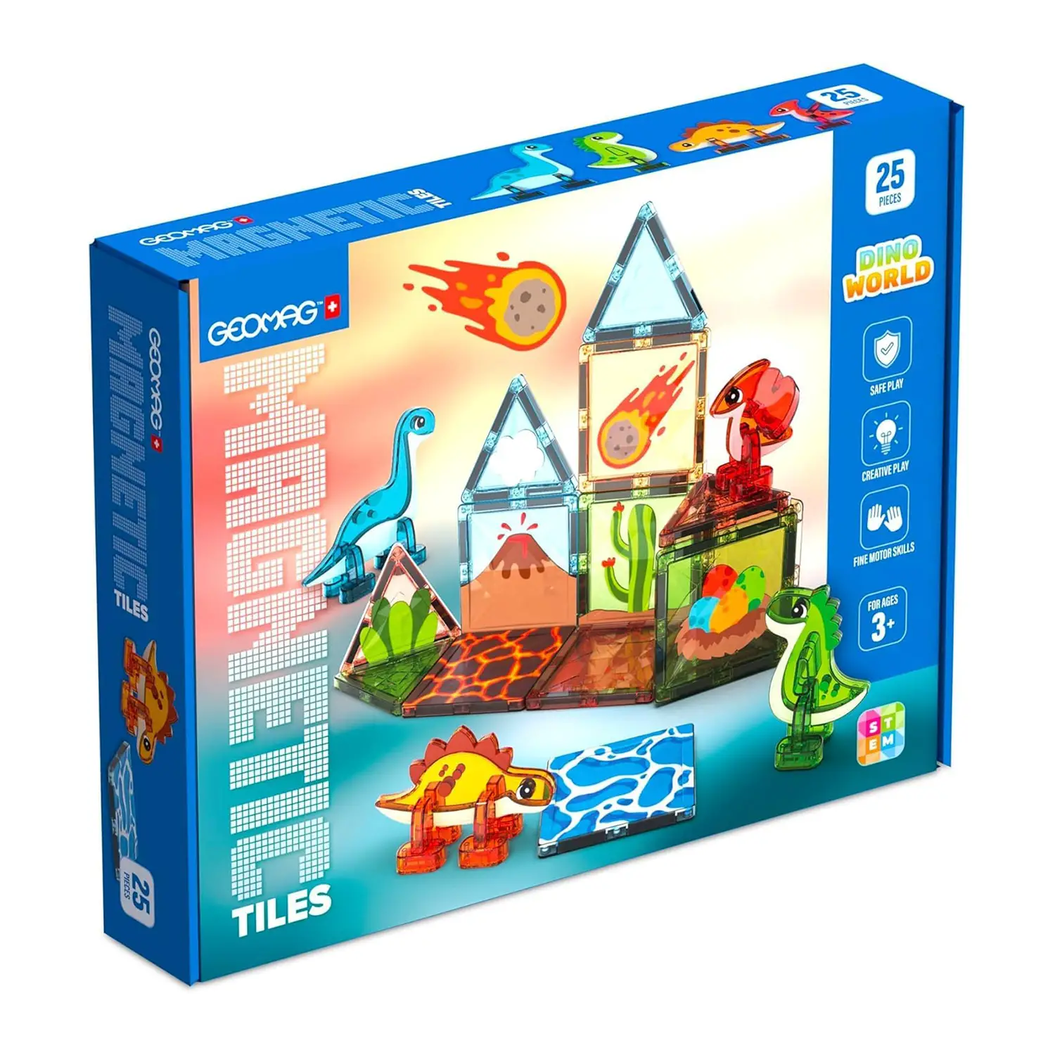 Geomag Magnetic Tiles Dino World 25 Pezzi - Costruzioni tecniche