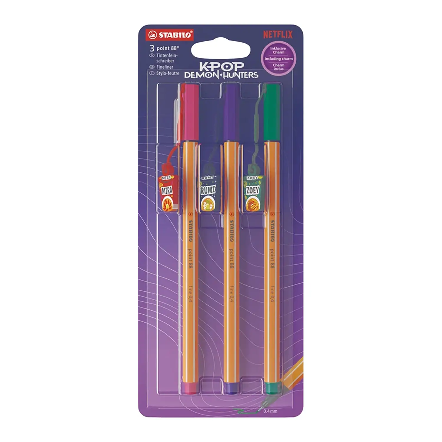 Stabilo Point 88 K Pop Demon Hunters Set 3 Colori - penne pennarelli ufficio
