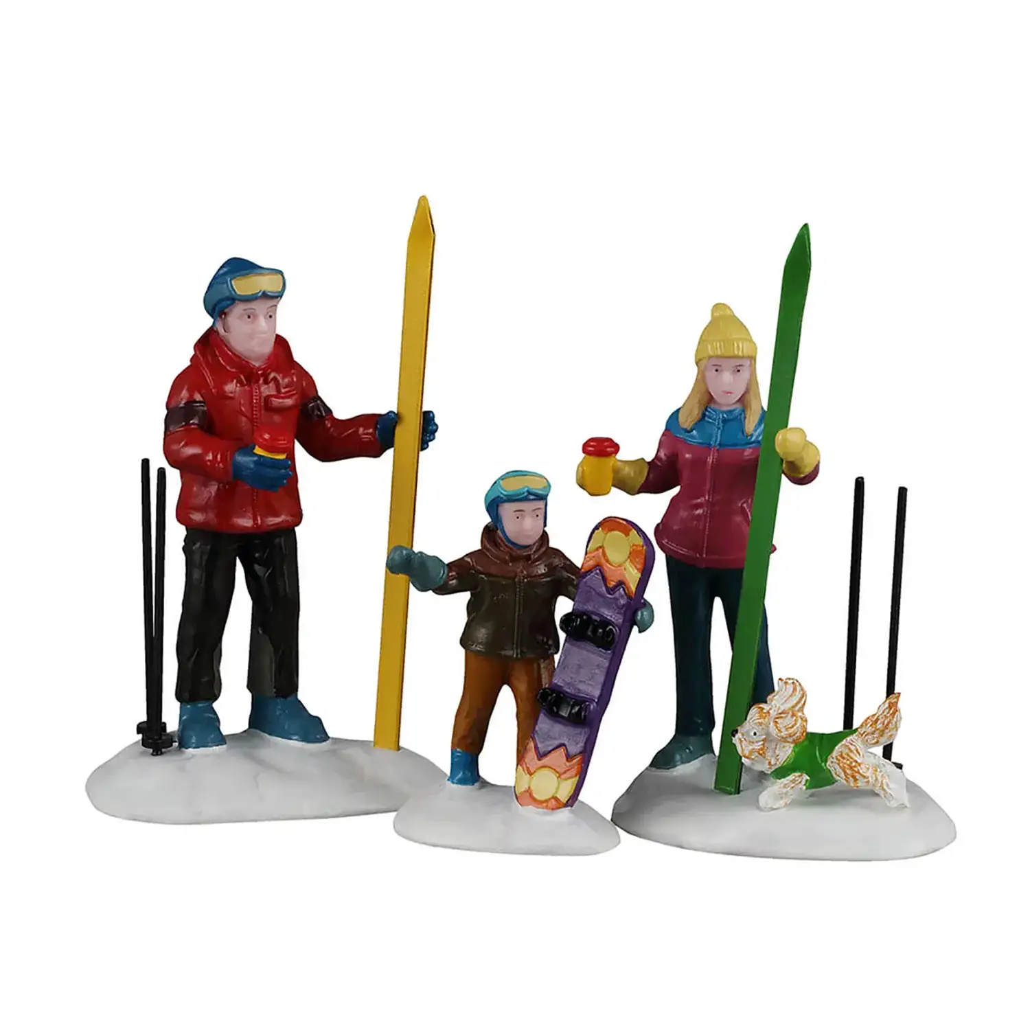 Lemax Family Ski Day 62634 – Famiglia sulla Neve in Resina - scene e villaggi