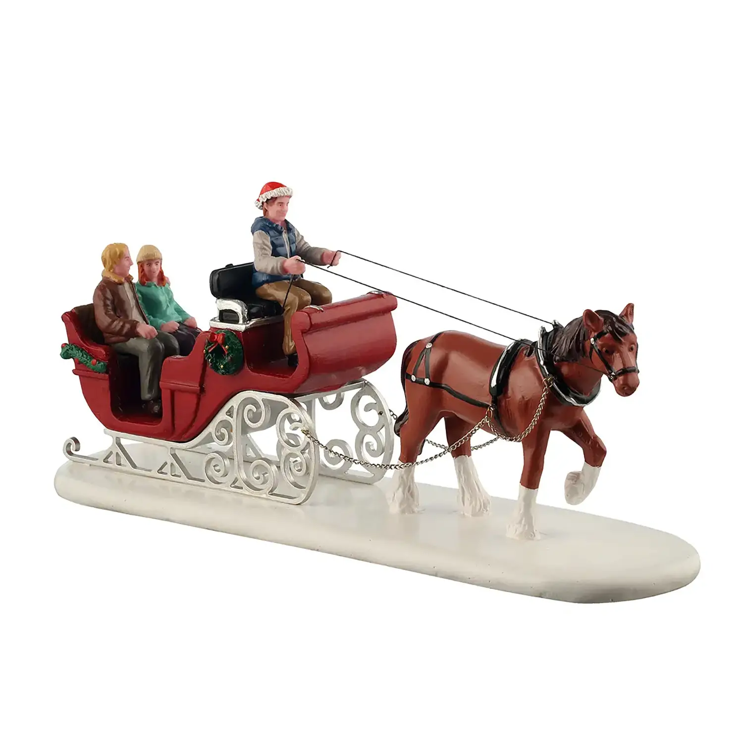Lemax Holiday Sleigh Ride 53754 – Giro Romantico in Slitta in Resina - scene e villaggi