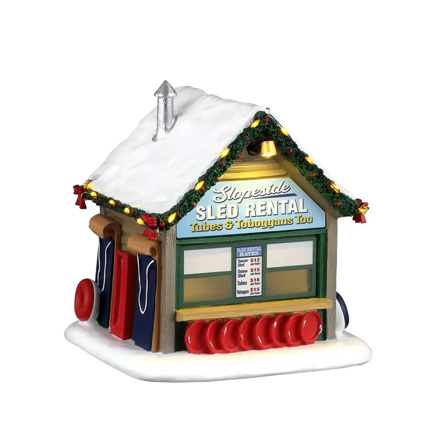 Lemax Slopeside Sled Rental 64683 – Noleggio Slitte Luminoso Vail Village - scene e villaggi