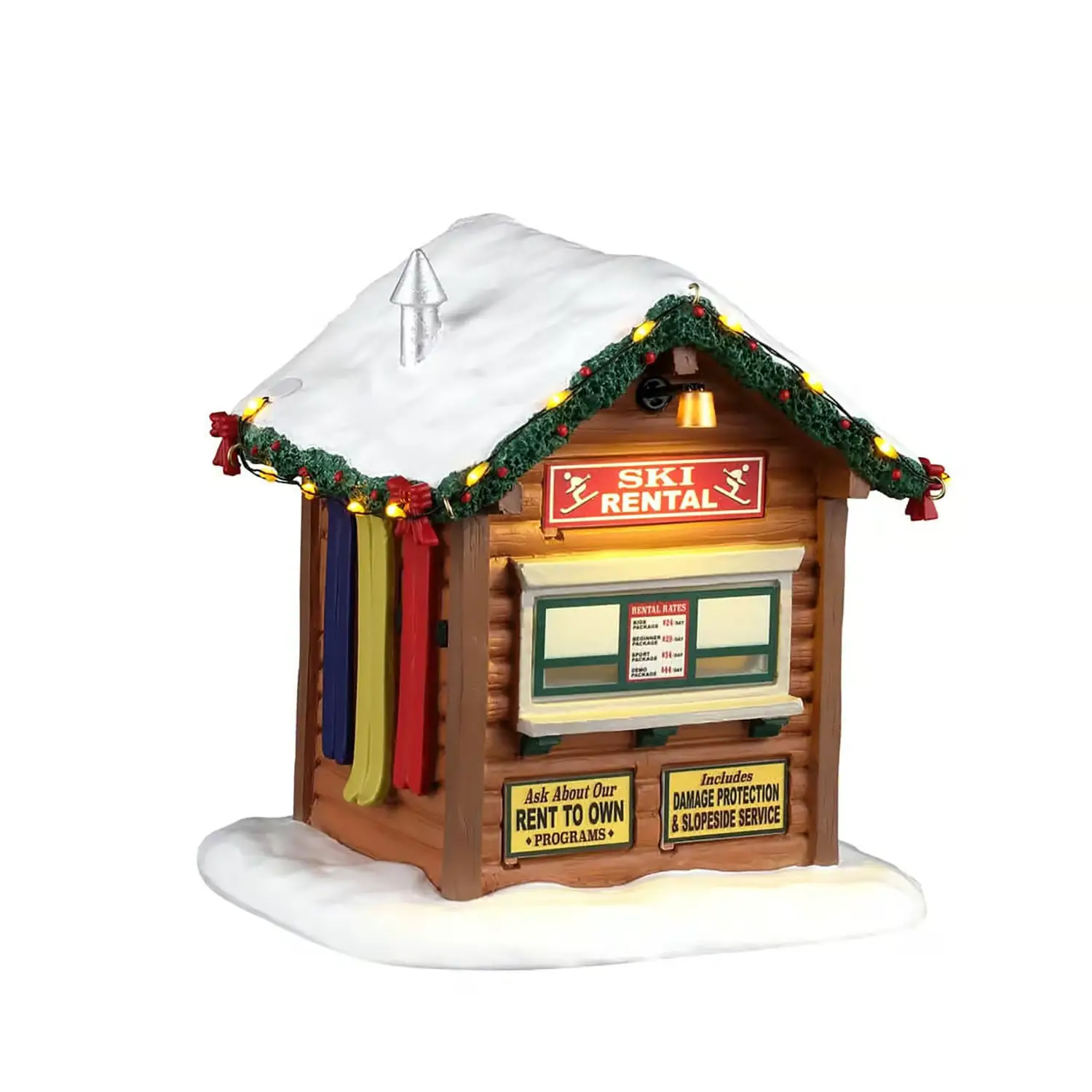 Lemax Ski Rental 64684 – Noleggio Sci Luminoso Vail Village in Resina - scene e villaggi