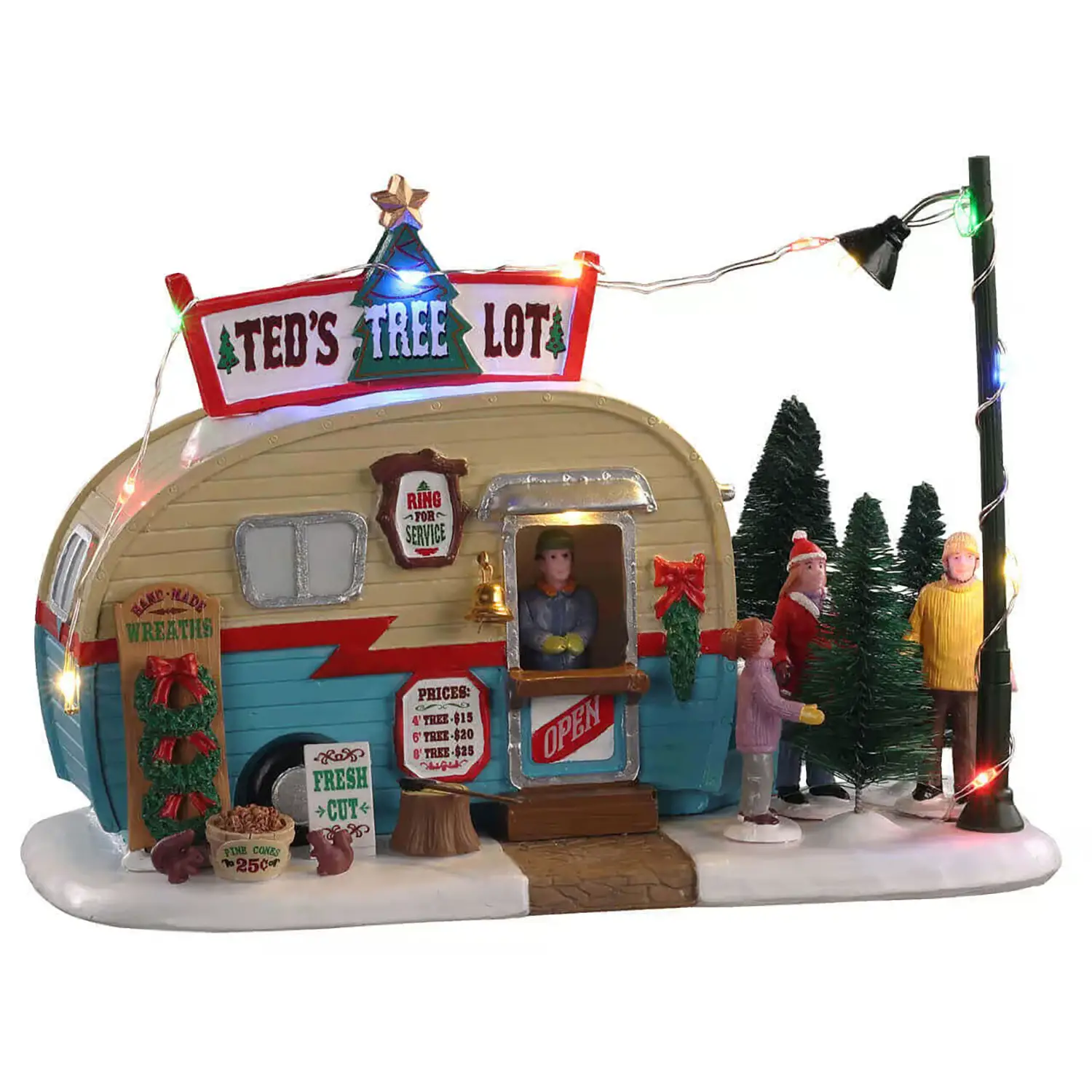Lemax Ted’s Tree Lot 04746 – Mercatino Alberi di Natale Luminoso - scene e villaggi