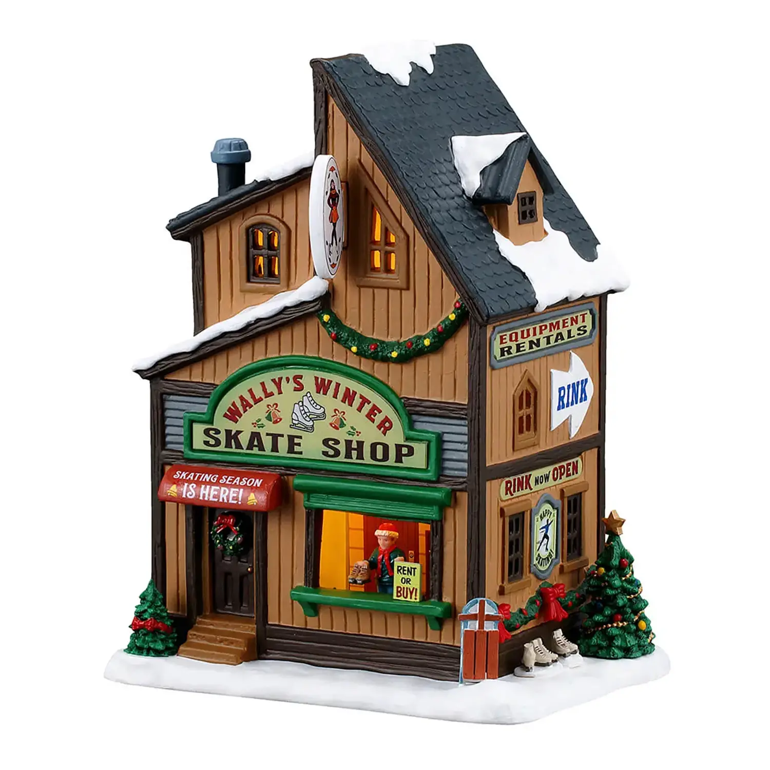 Lemax Wally’s Winter Skate Shop 65539 – Negozio di Pattini Luminoso - scene e villaggi