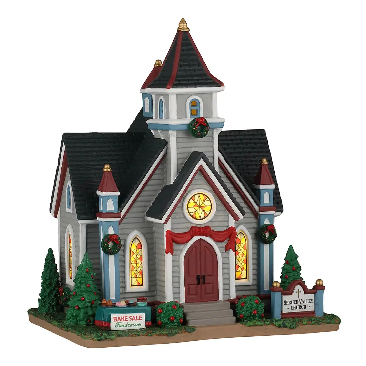 Lemax Spruce Valley Church 65553 – Chiesa Natalizia Luminosa Caddington - scene e villaggi