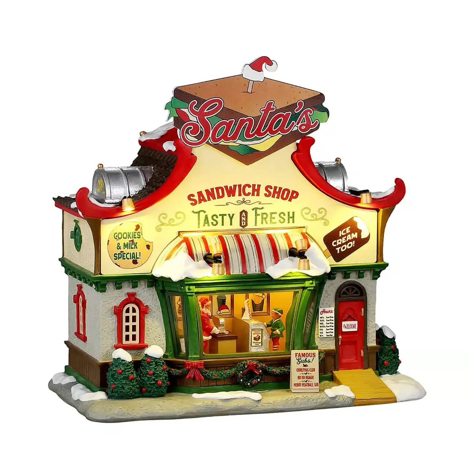 Lemax Santa’s Sandwich Shop 65570 – Paninoteca Luminosa Santa’s Wonderland - scene e villaggi