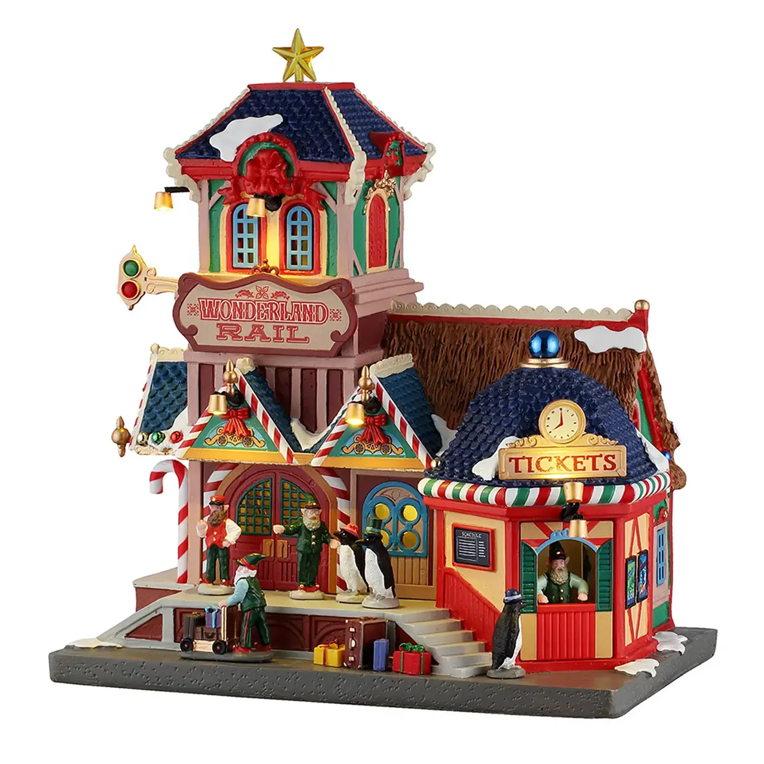 Lemax Wonderland Rail 55351 – Stazione Ferroviaria Natalizia Luminosa - scene e villaggi