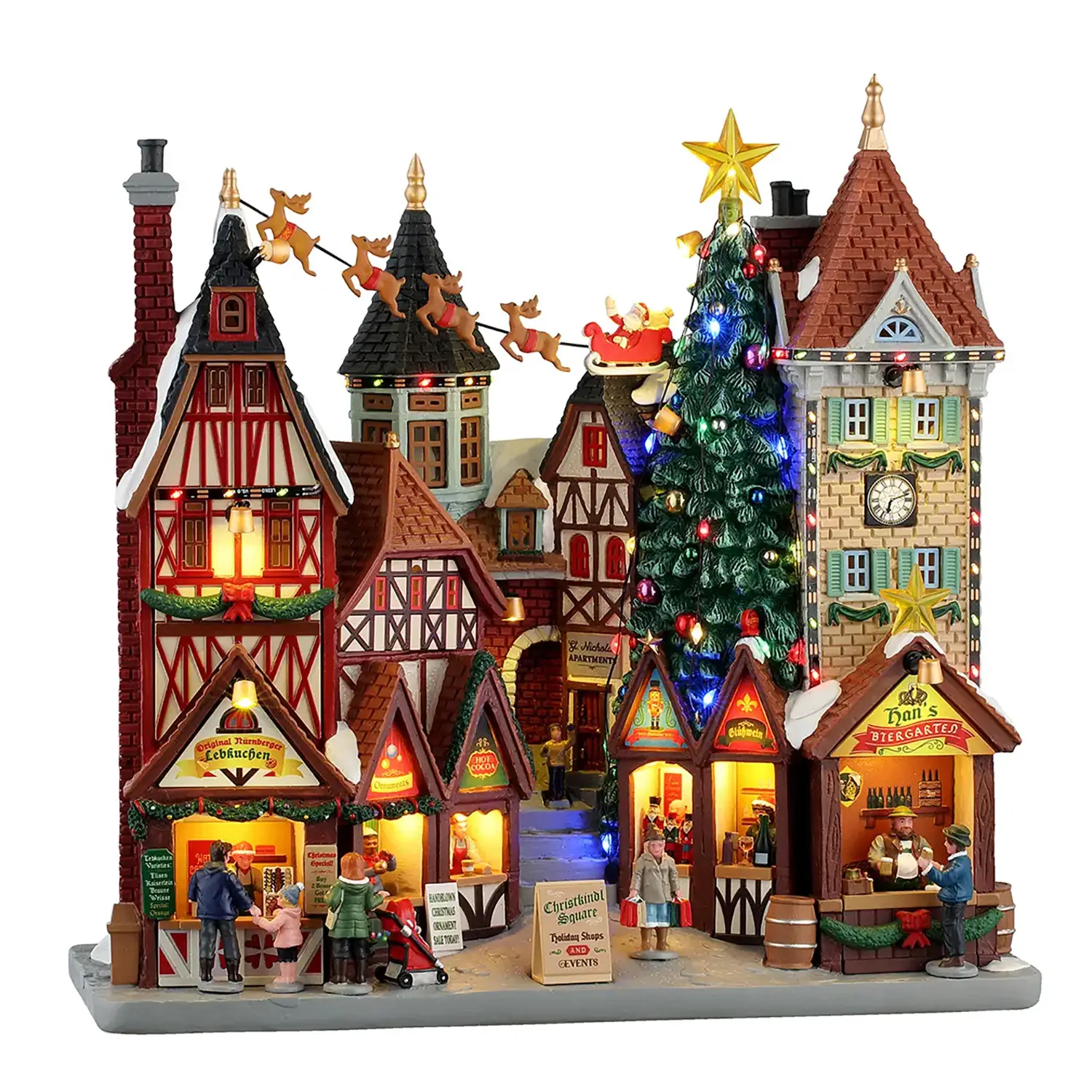 Lemax Christkindl Square 55319 – Facciata Mercatino di Natale Luminosa Caddington - scene e villaggi
