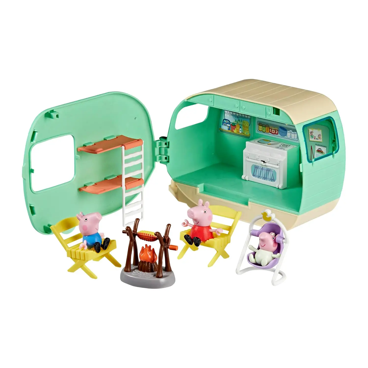 Peppa Pig Camper Playset Con 3 Personaggi - action figures ed accessori