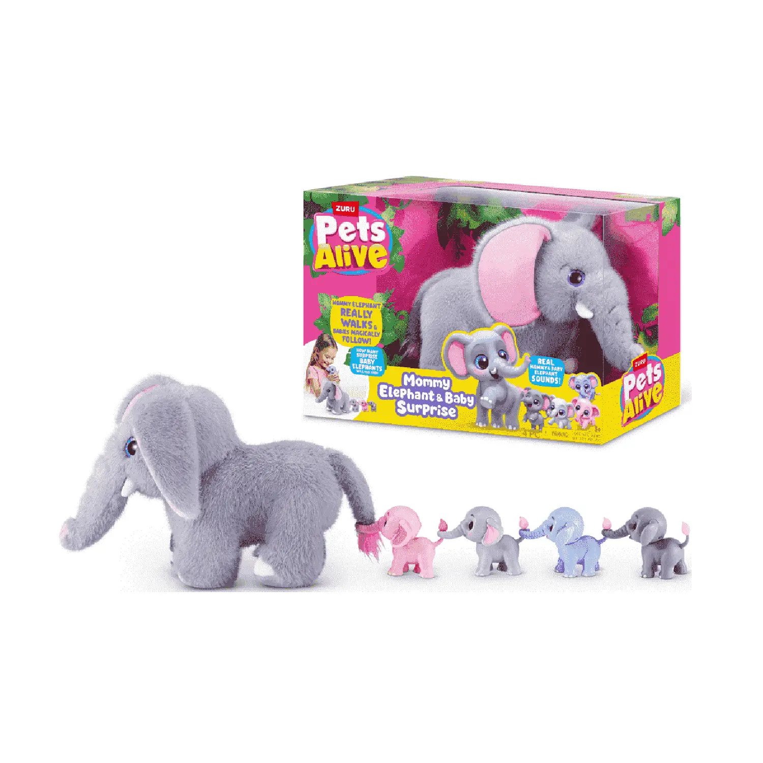 Pets Alive Mamma E Baby Elefante A Sorpresa - collezionabili bambina