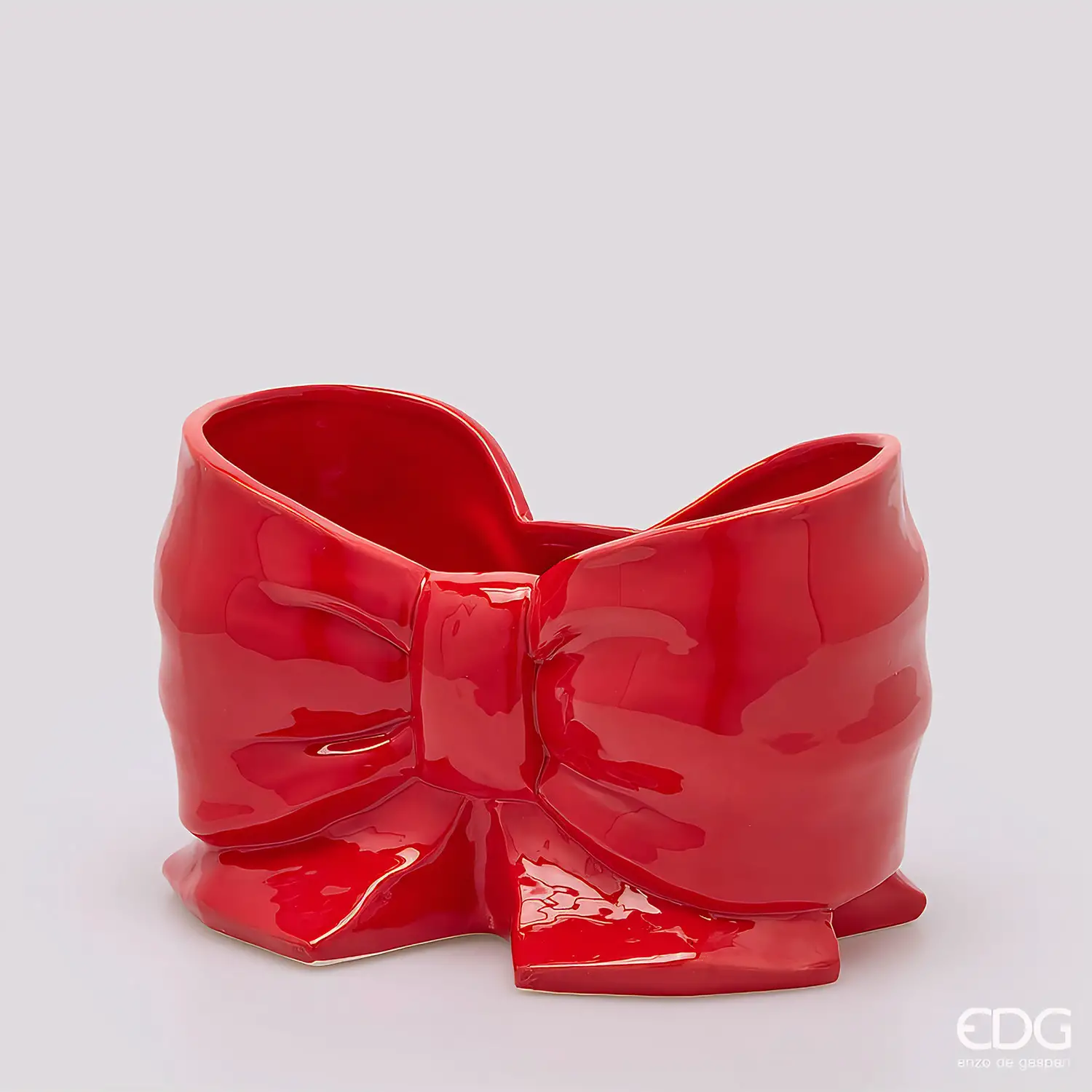 EDG Vaso Fiocco Rosso in Ceramica 34x24x21 cm - addobbi casa