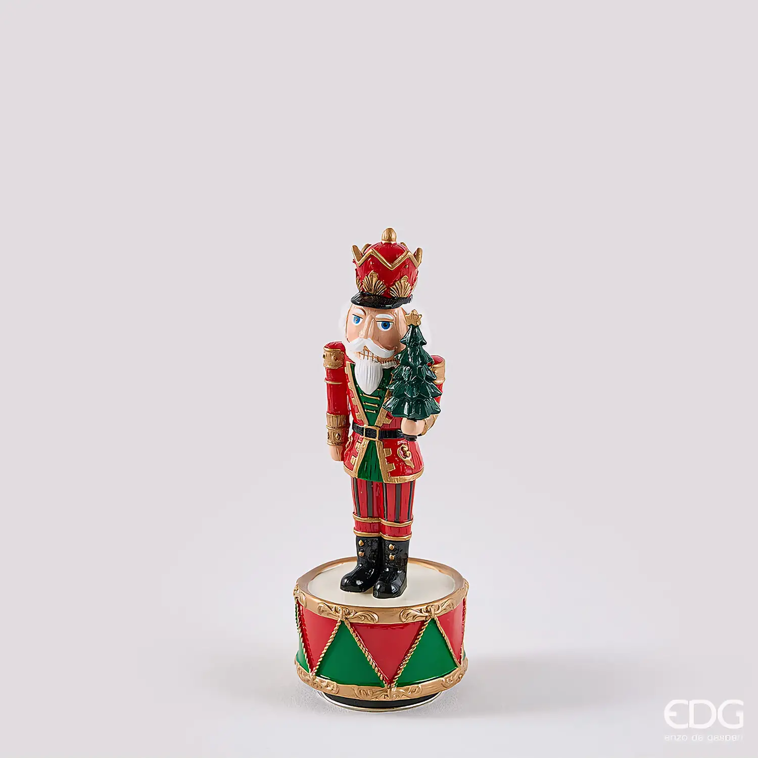 EDG Carillon Soldatino Schiaccianoci H22 cm Red Green - schiaccianoci