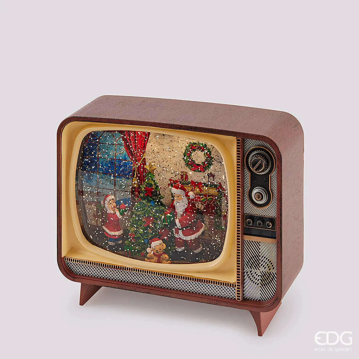 EDG Diorama Televisore LED Natale con Musica 21 cm - addobbi casa