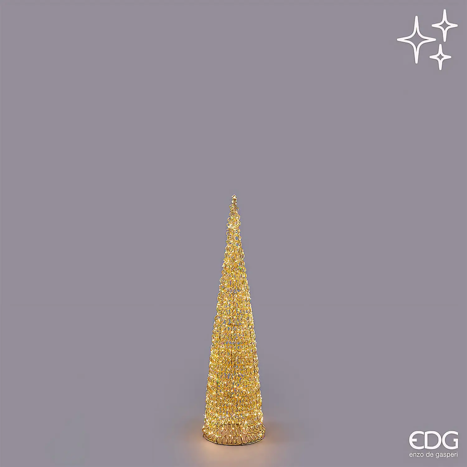 Albero Natale LED Curly EDG Oro 720 Luci H 120 cm - alberi led di design