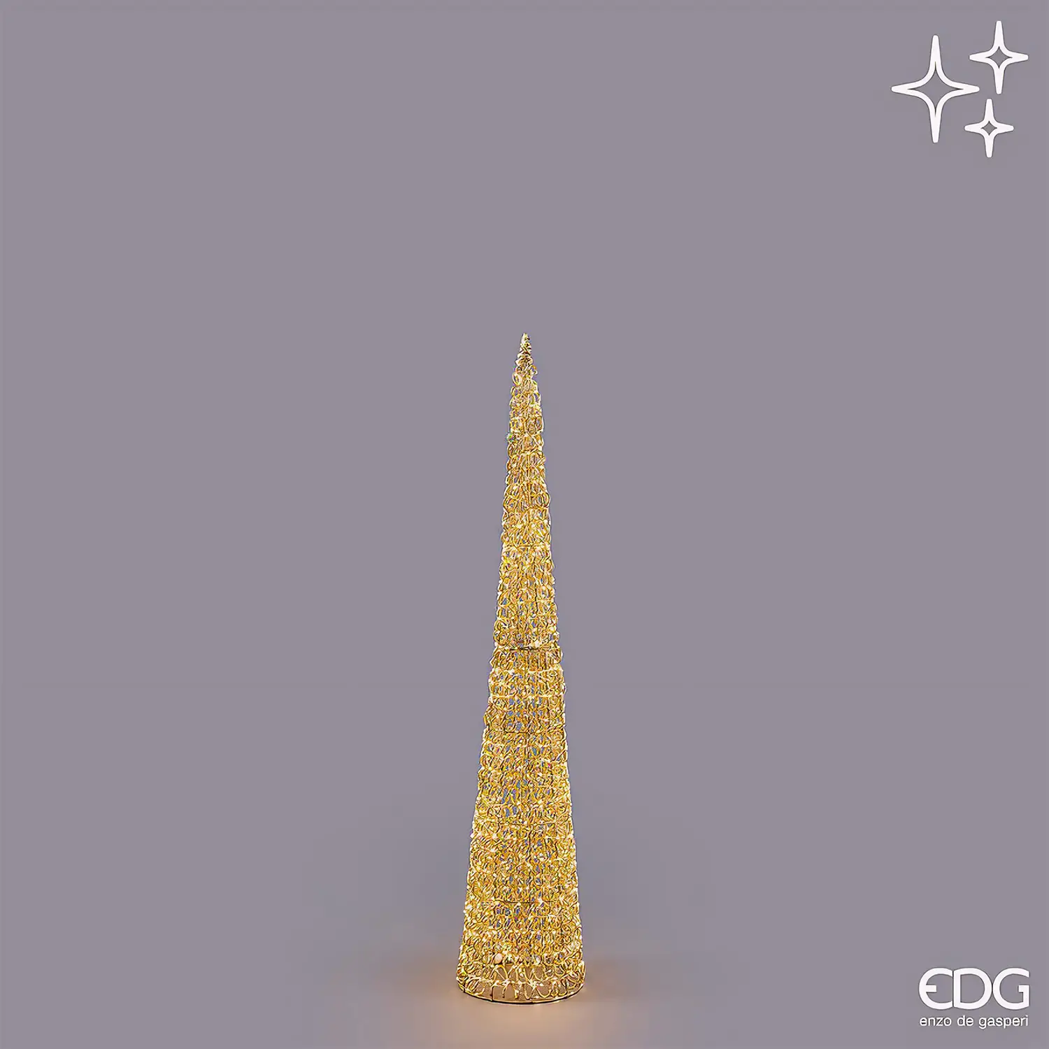 Albero Natale LED Curly EDG Oro 1440 Luci H 150 cm - alberi led di design