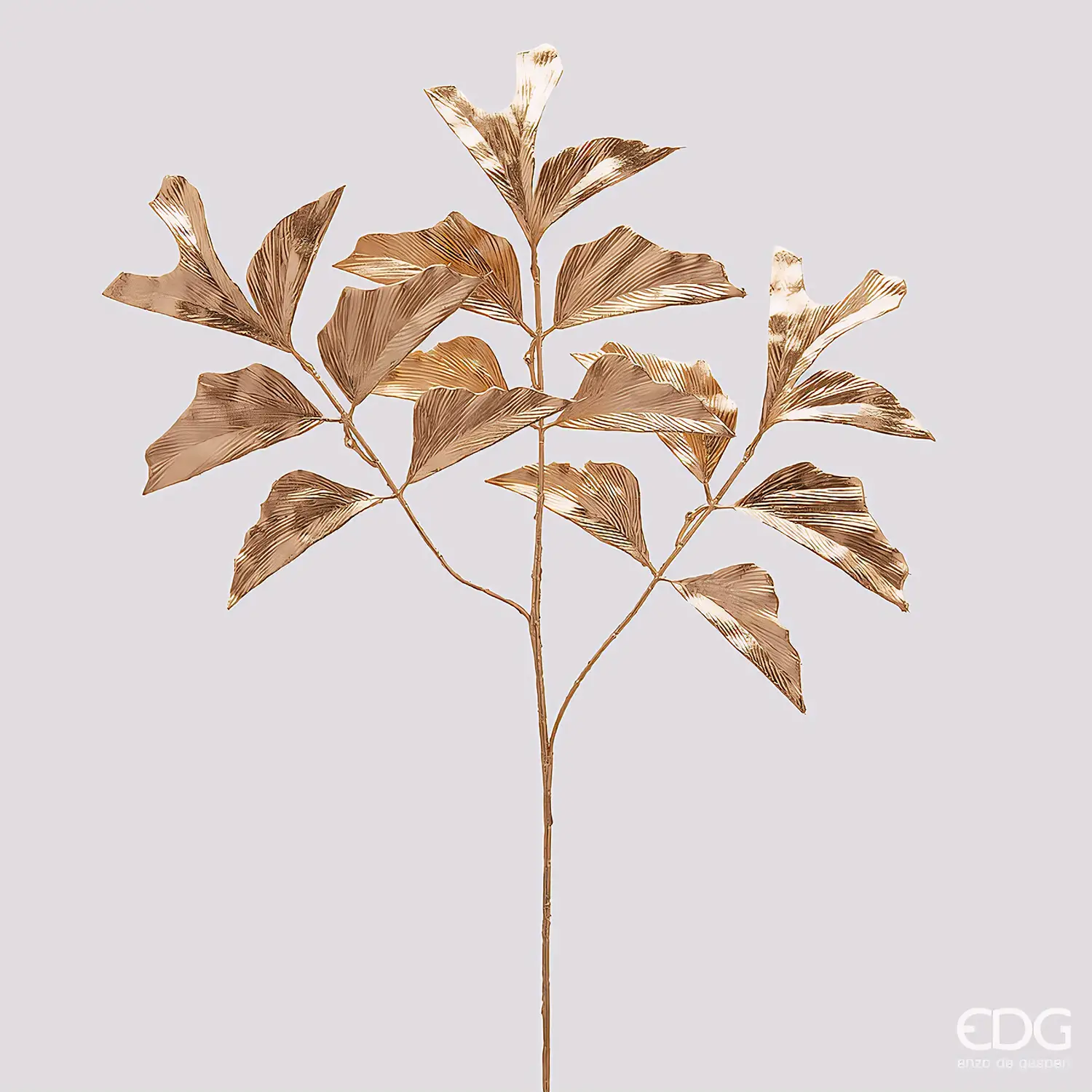 Ramo Felce Butterfly Oro EDG 3 Ramificazioni H 85 cm - fiori e ghirlande