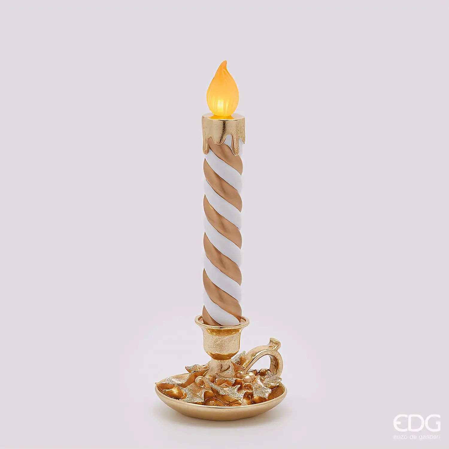Candela LED EDG con Piattino Oro H 45 cm - addobbi casa
