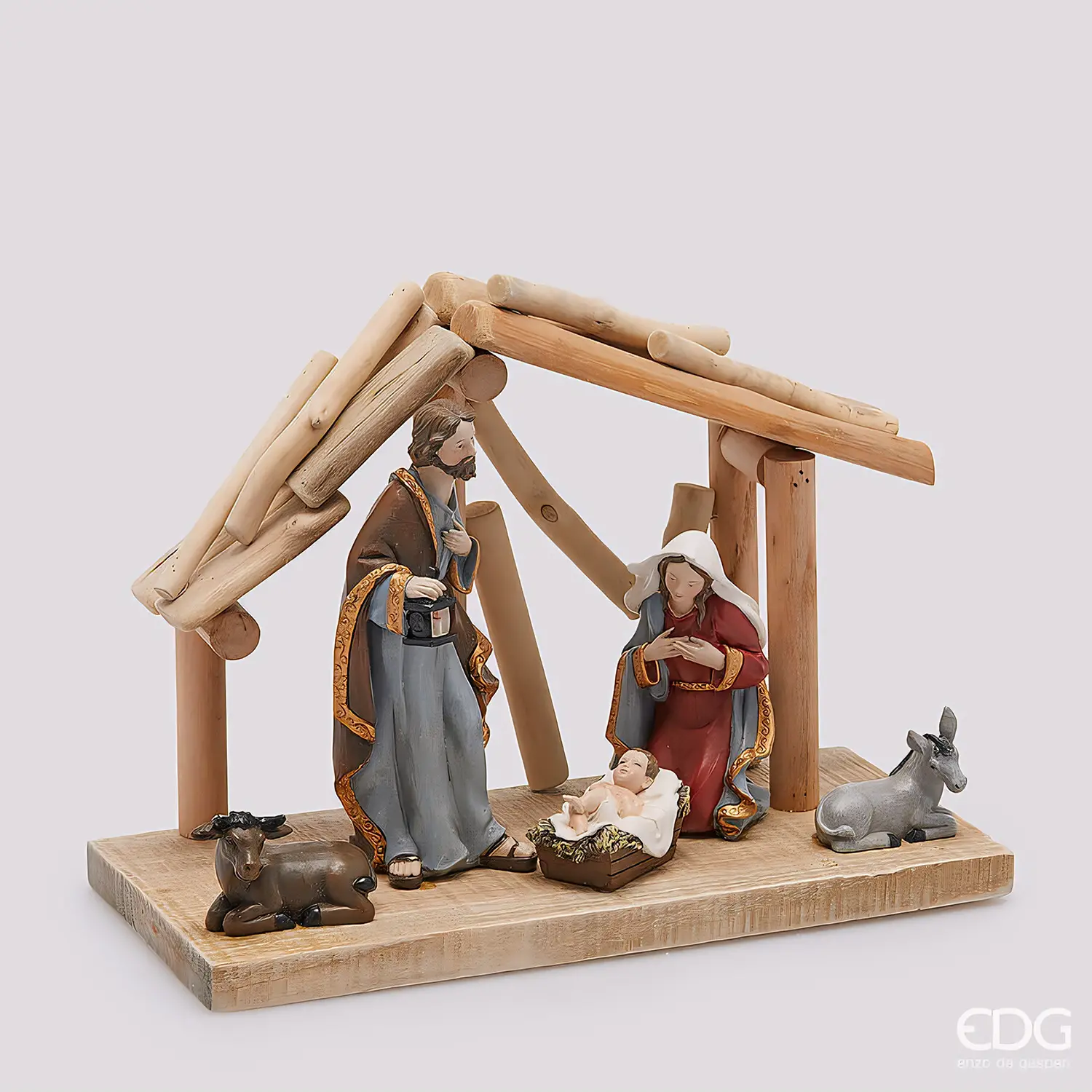EDG Natività con Capanna 32x15x22 cm Multicolor - presepi