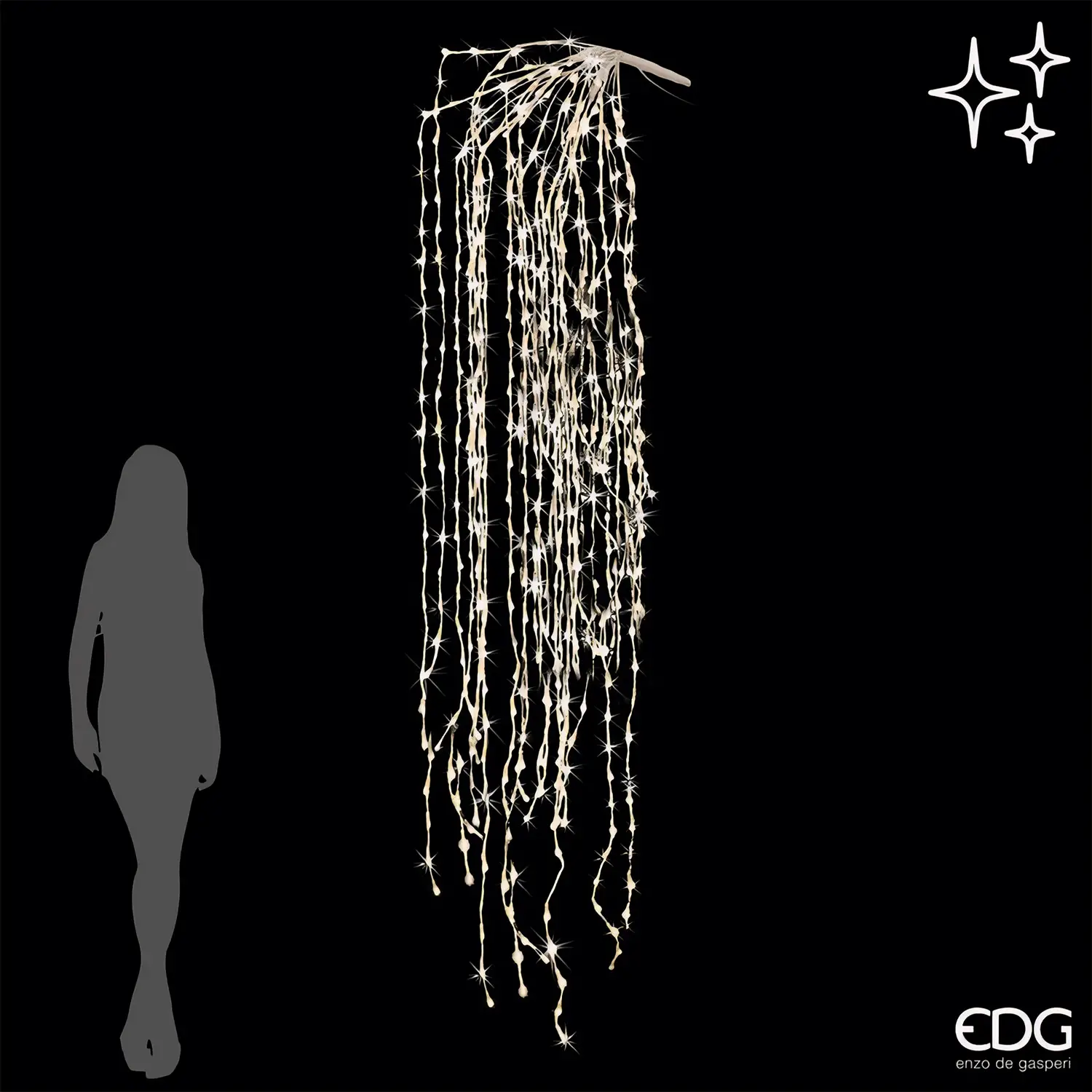 EDG Cascata LED 56 Fili 2016 Luci Avorio 290 cm - luci