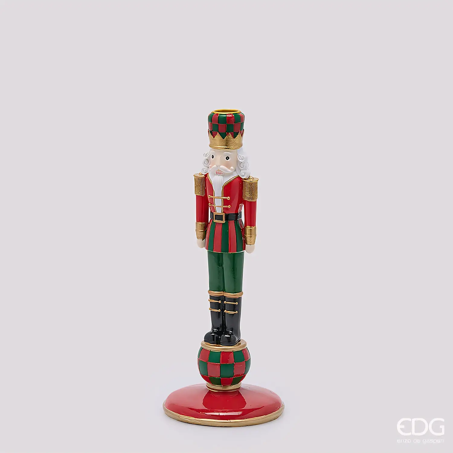 Natale Portacandela Soldatino H.31 D.12 C4 Green Red - schiaccianoci