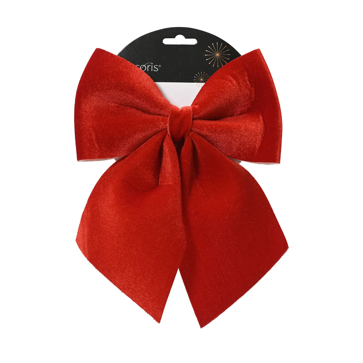 Decoris Fiocco di Natale Rosso 20x24 cm in Poliestere - addobbi albero