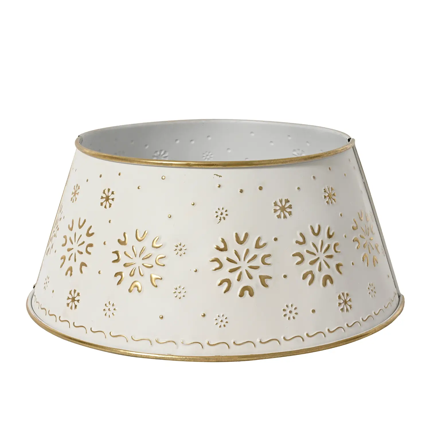 Copri Base Albero di Natale Everlands Ferro Bianco Oro Ø70 cm - basi albero
