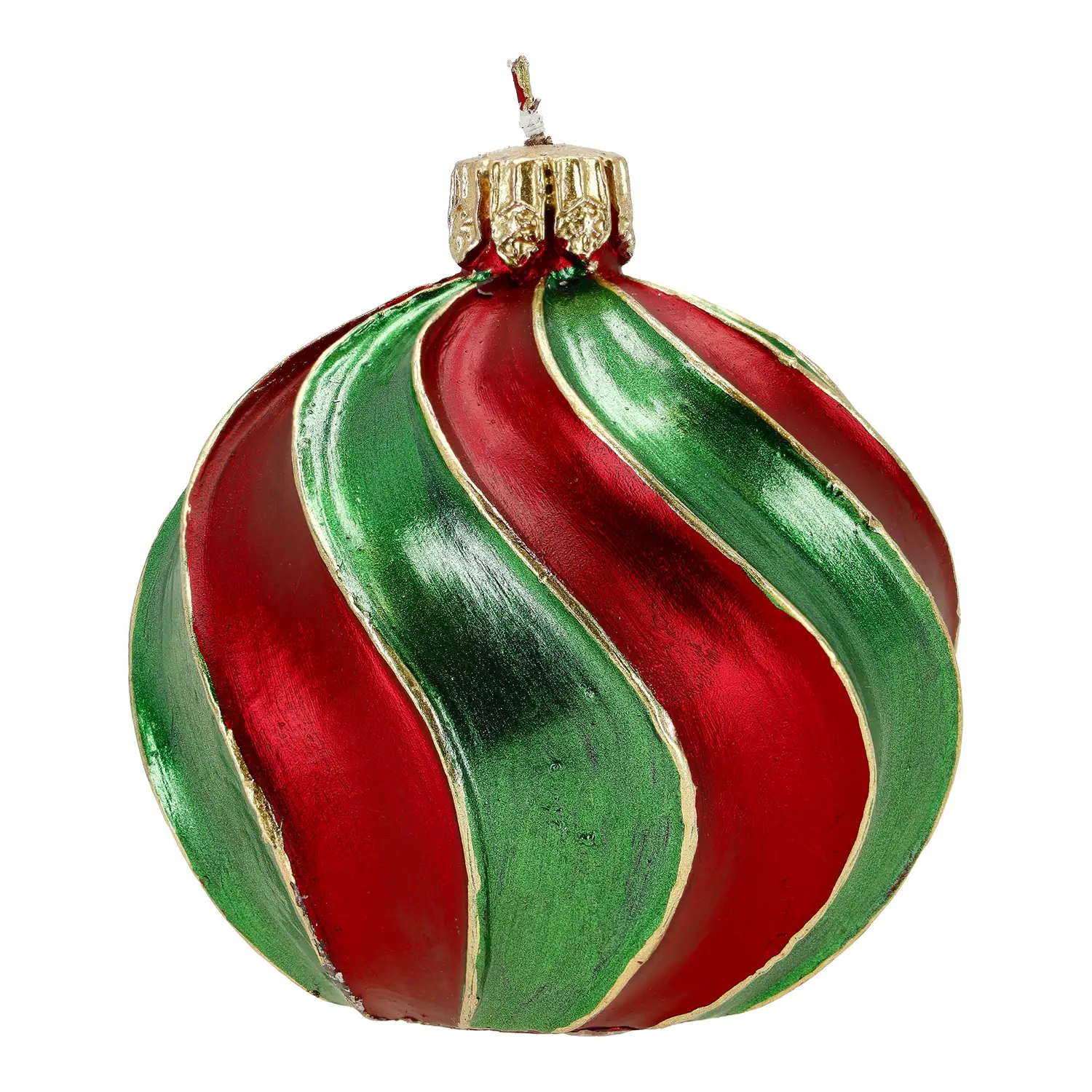 Candela Natalizia a Sfera Rosso e Verde 10,2x10,2x9,8 cm - addobbi casa
