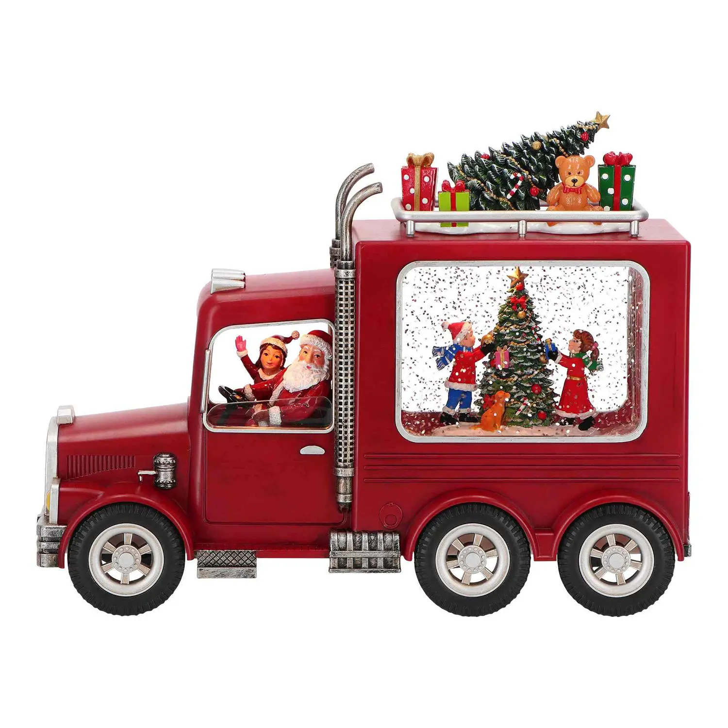 Camion Natalizio con Scena Animata, Effetto Neve e LED a Batteria - scene e villaggi