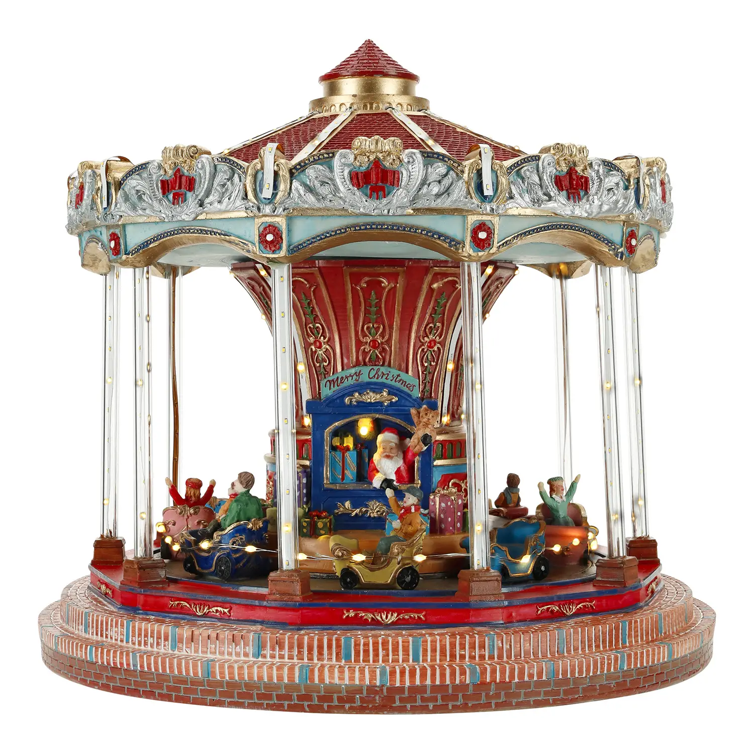 Carosello Natalizio Animato 30 x 30 x 27 cm LED Multicolore - scene e villaggi